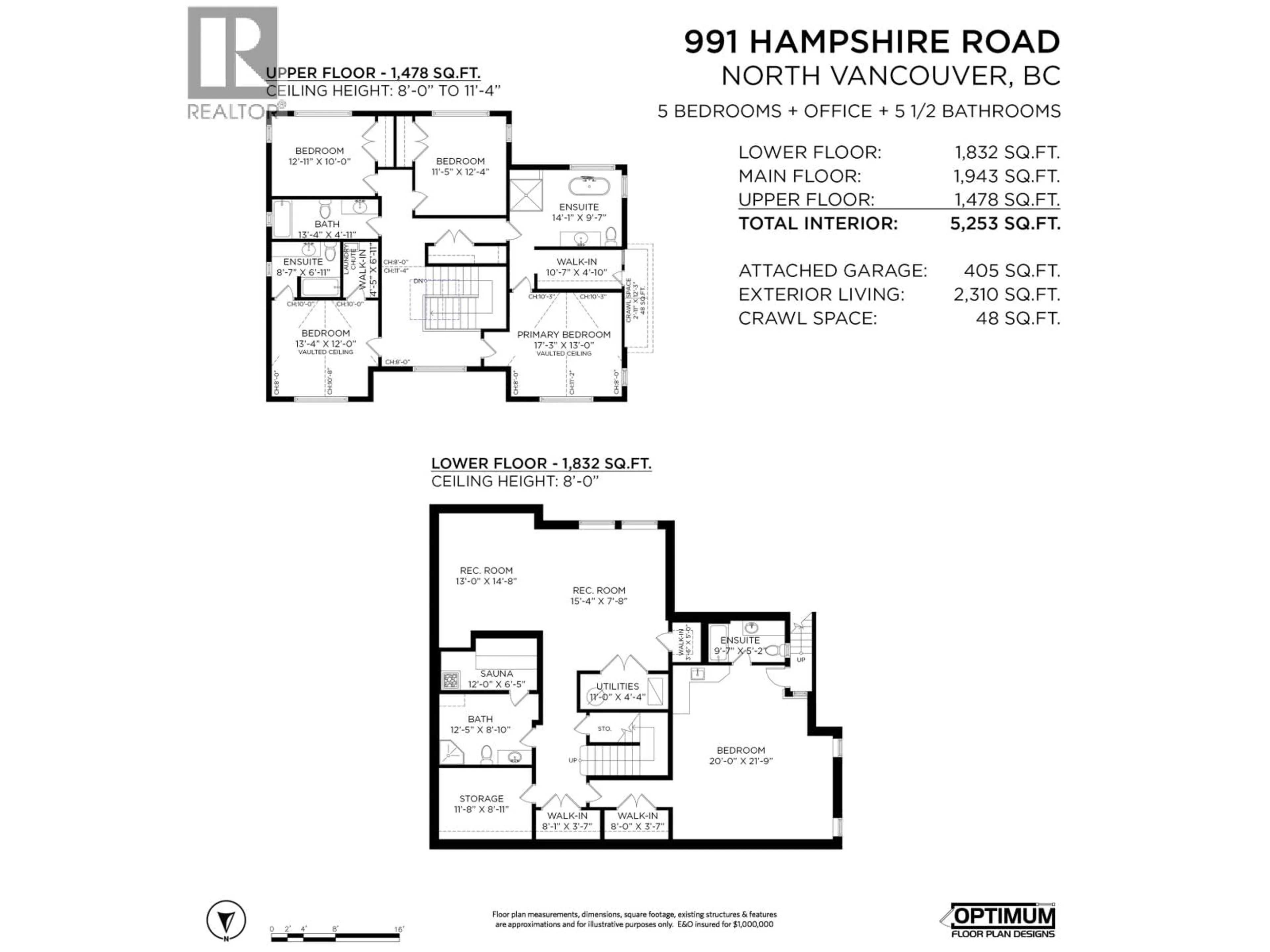 Floor plan for 991 HAMPSHIRE ROAD, North Vancouver British Columbia V7R1V1