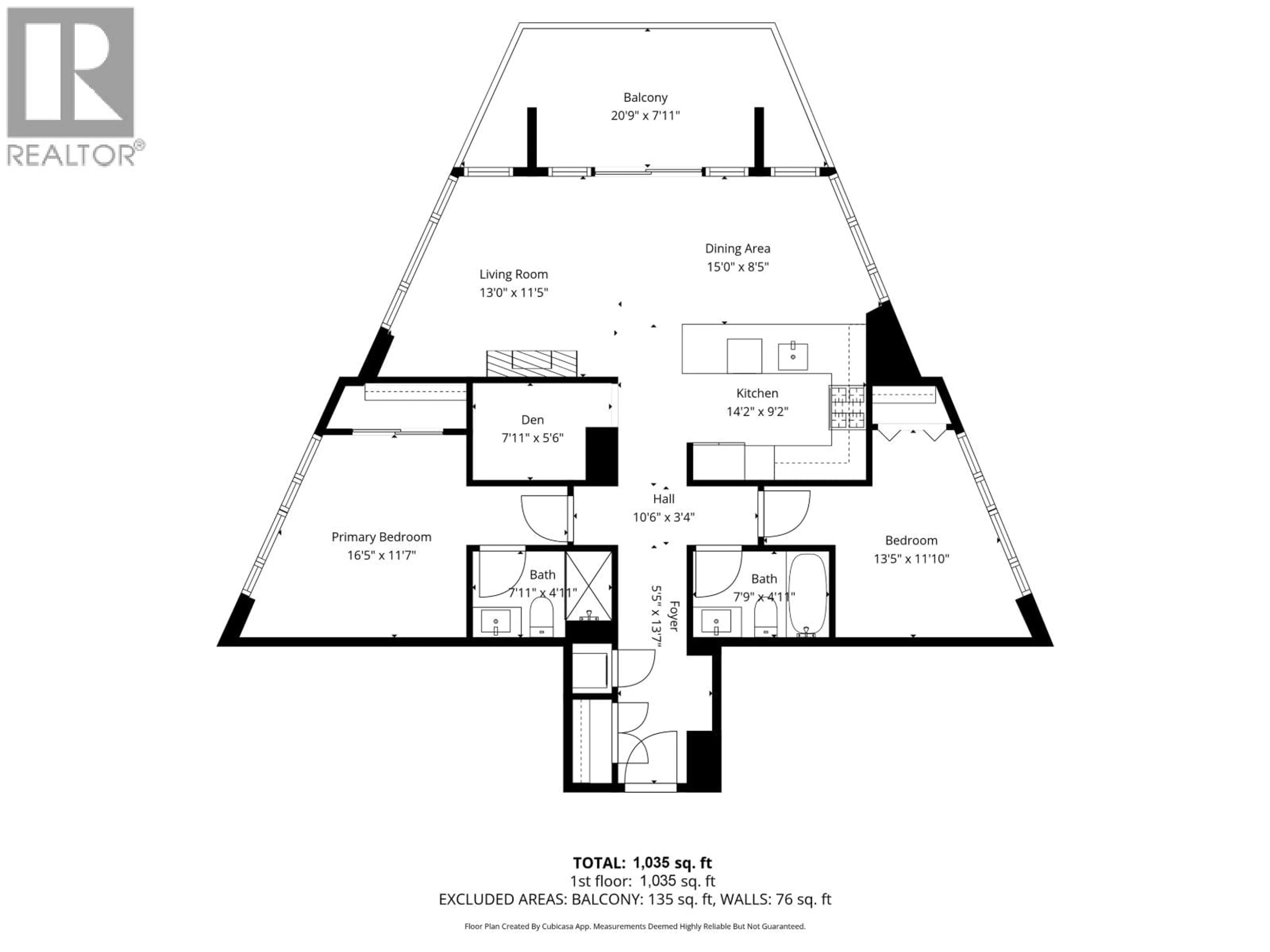 Floor plan for 1602 - 4808 HAZEL STREET, Burnaby British Columbia V5H0A2