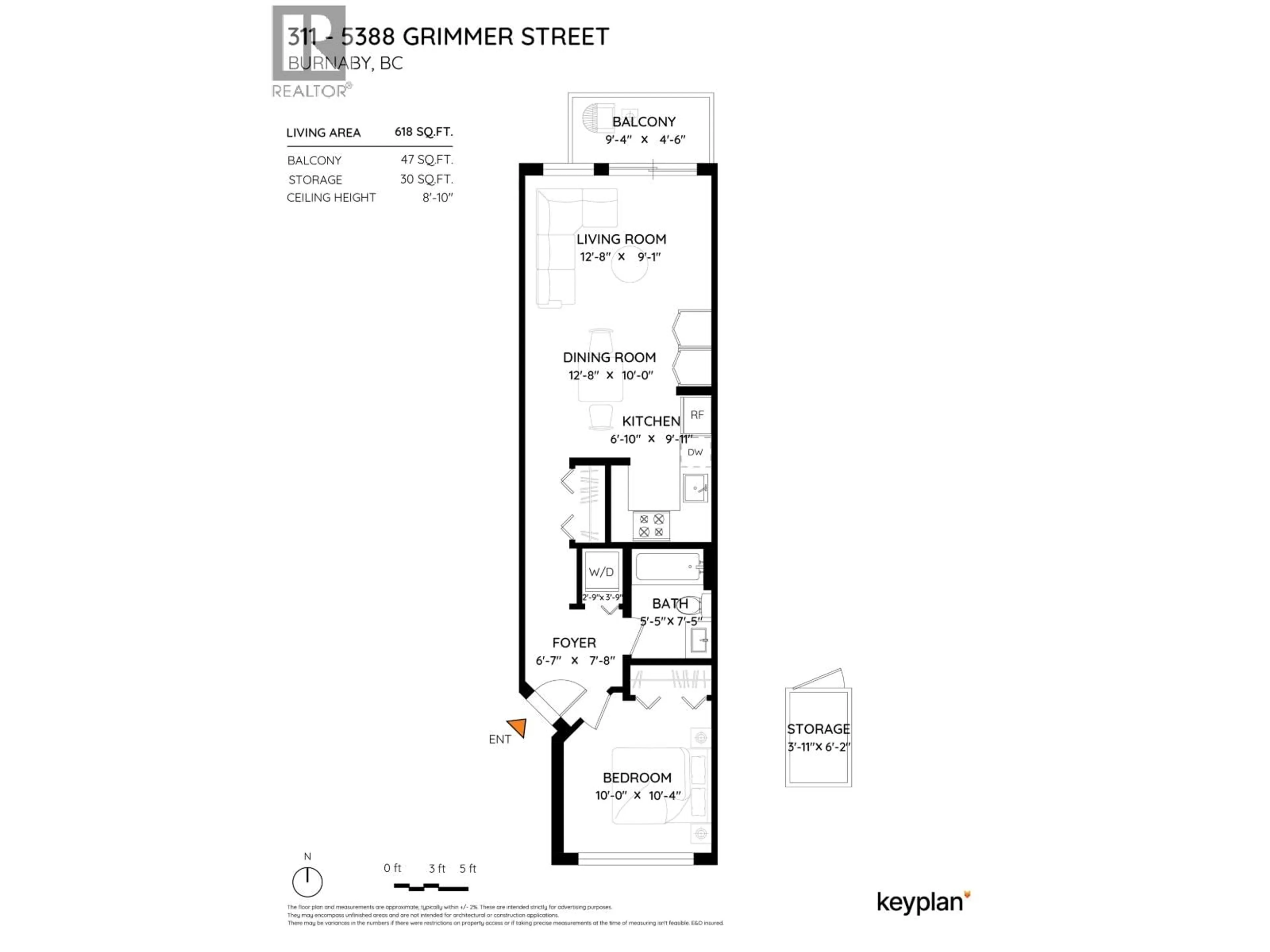 Floor plan for 311 - 5388 GRIMMER STREET, Burnaby British Columbia V5H0B9