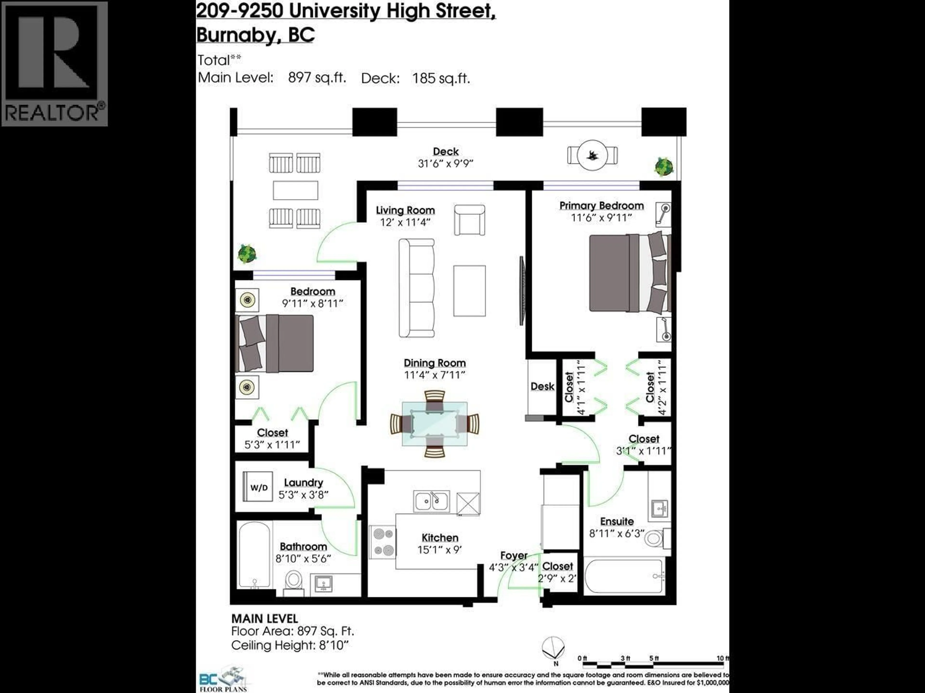Floor plan for 209 - 9250 UNIVERSITY HIGH STREET, Burnaby British Columbia V5A0B3