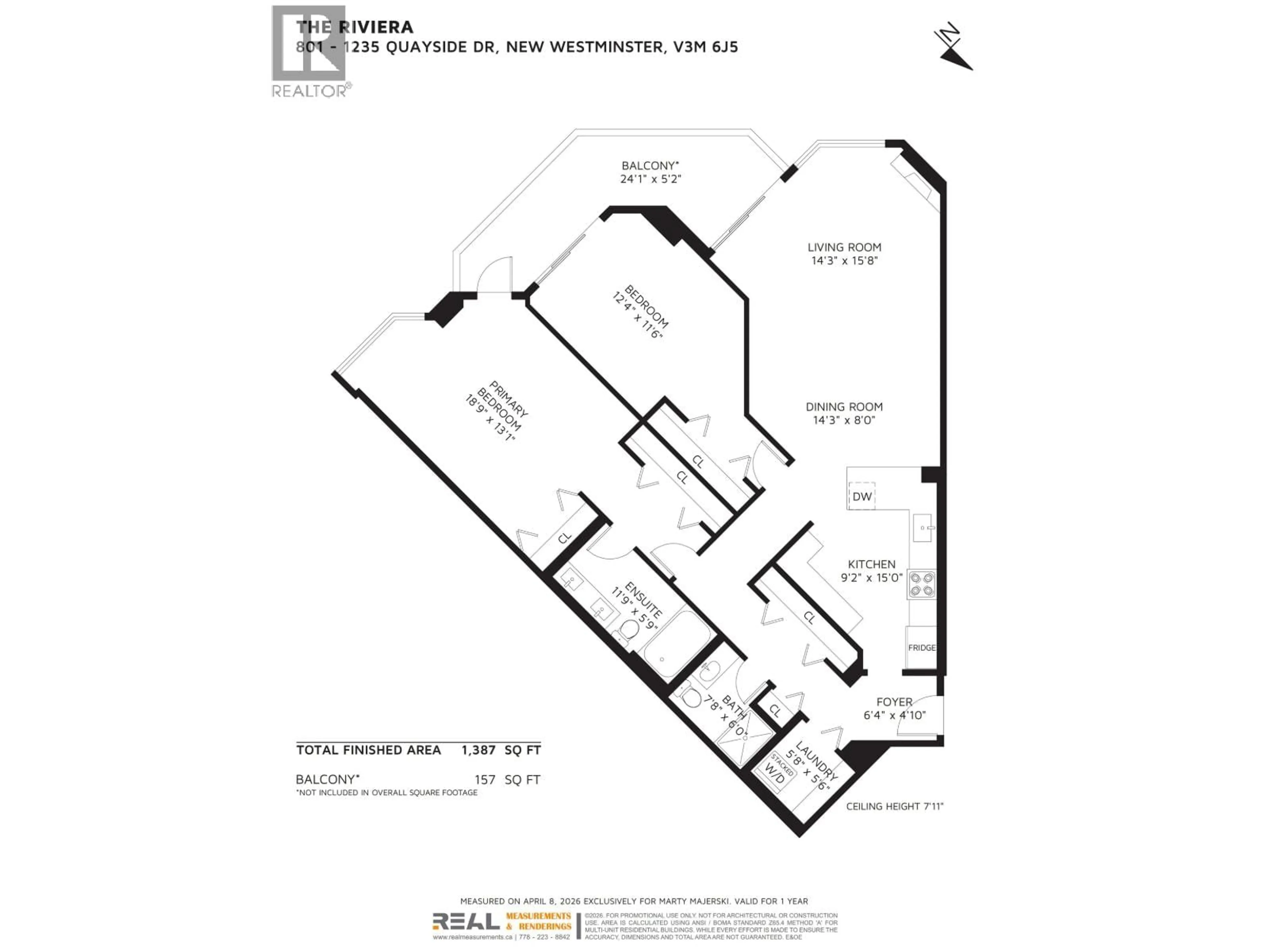 Floor plan for 801 - 1235 QUAYSIDE DRIVE, New Westminster British Columbia V3M6J5