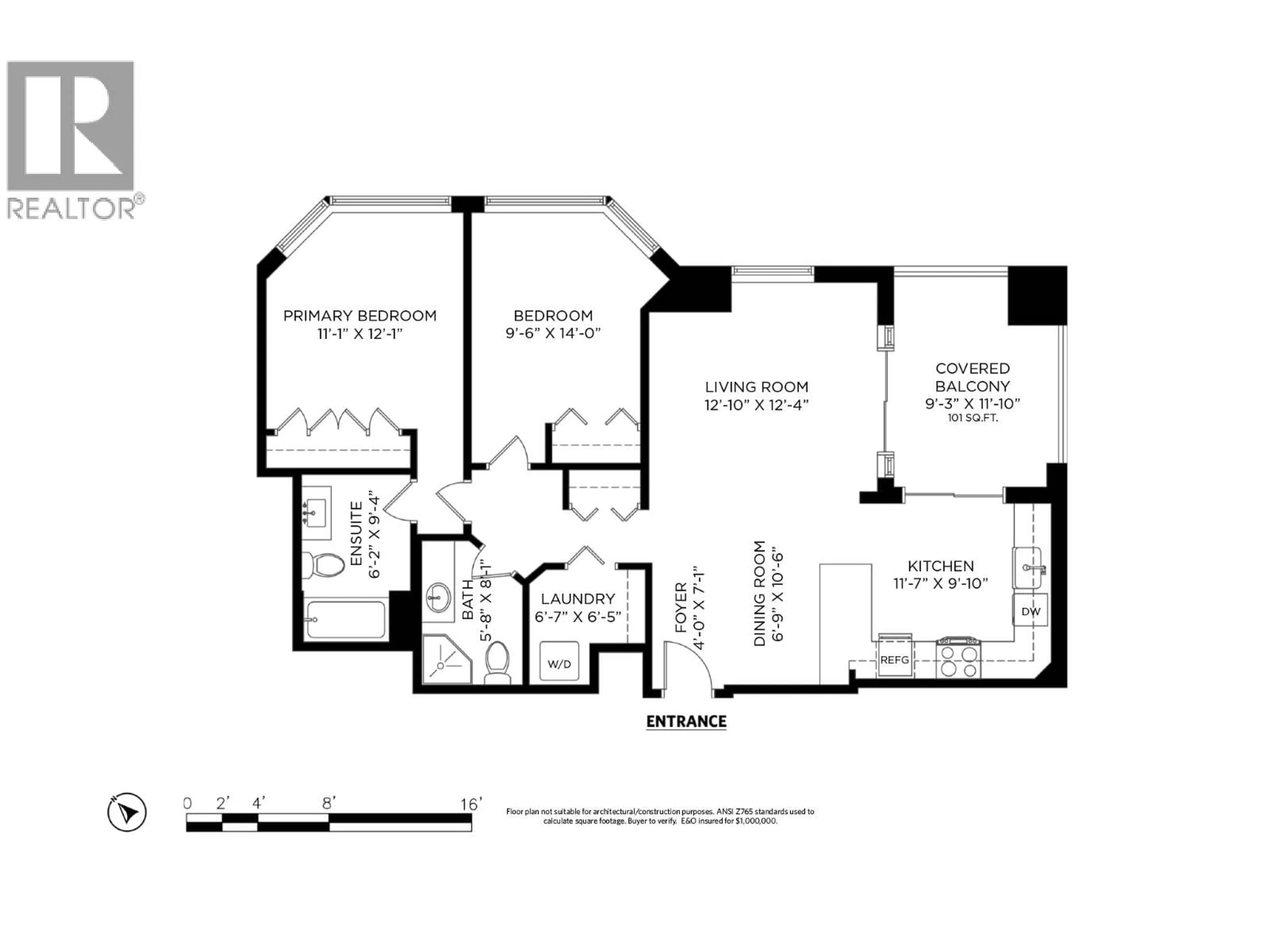 Floor plan for 1604 - 1010 BURNABY STREET, Vancouver British Columbia V6E4L8