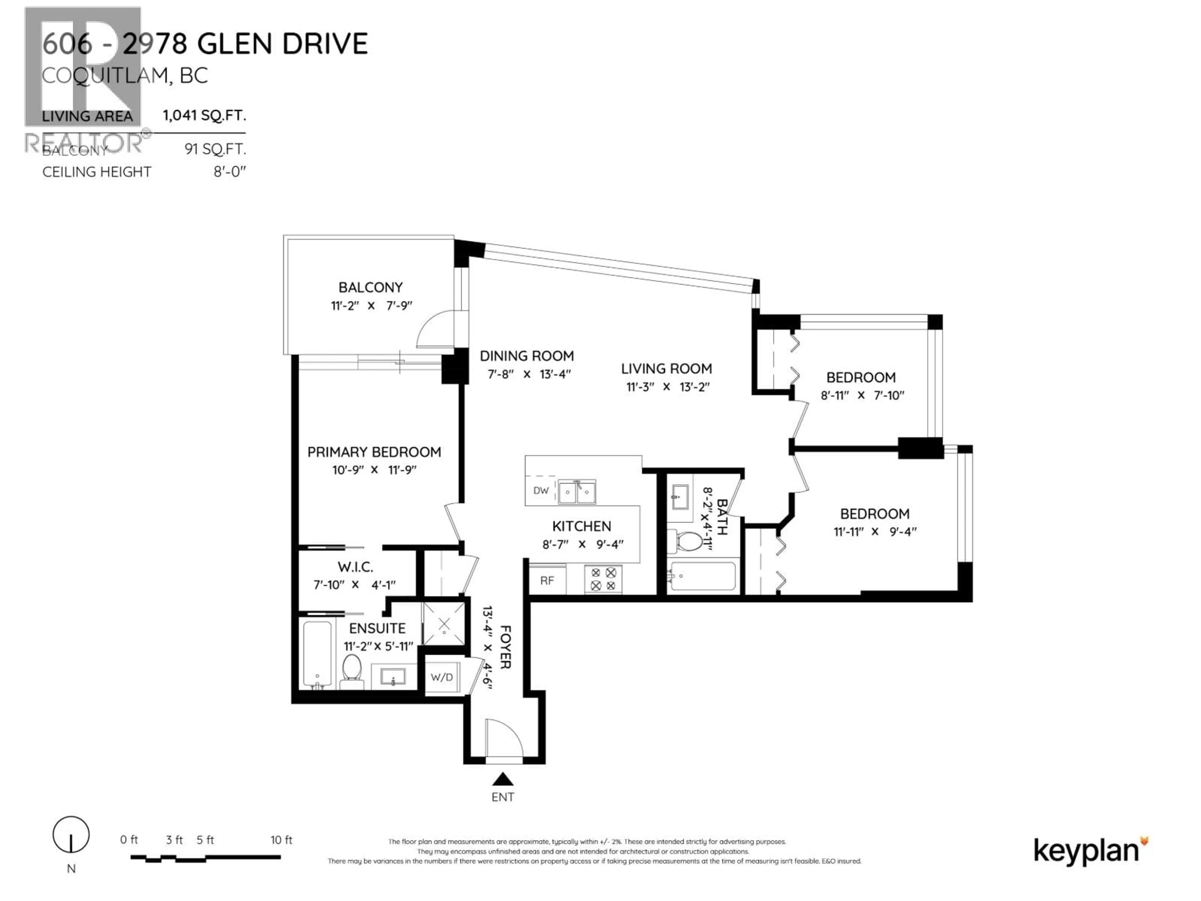 Floor plan for 606 - 2978 GLEN DRIVE, Coquitlam British Columbia V3B0C3