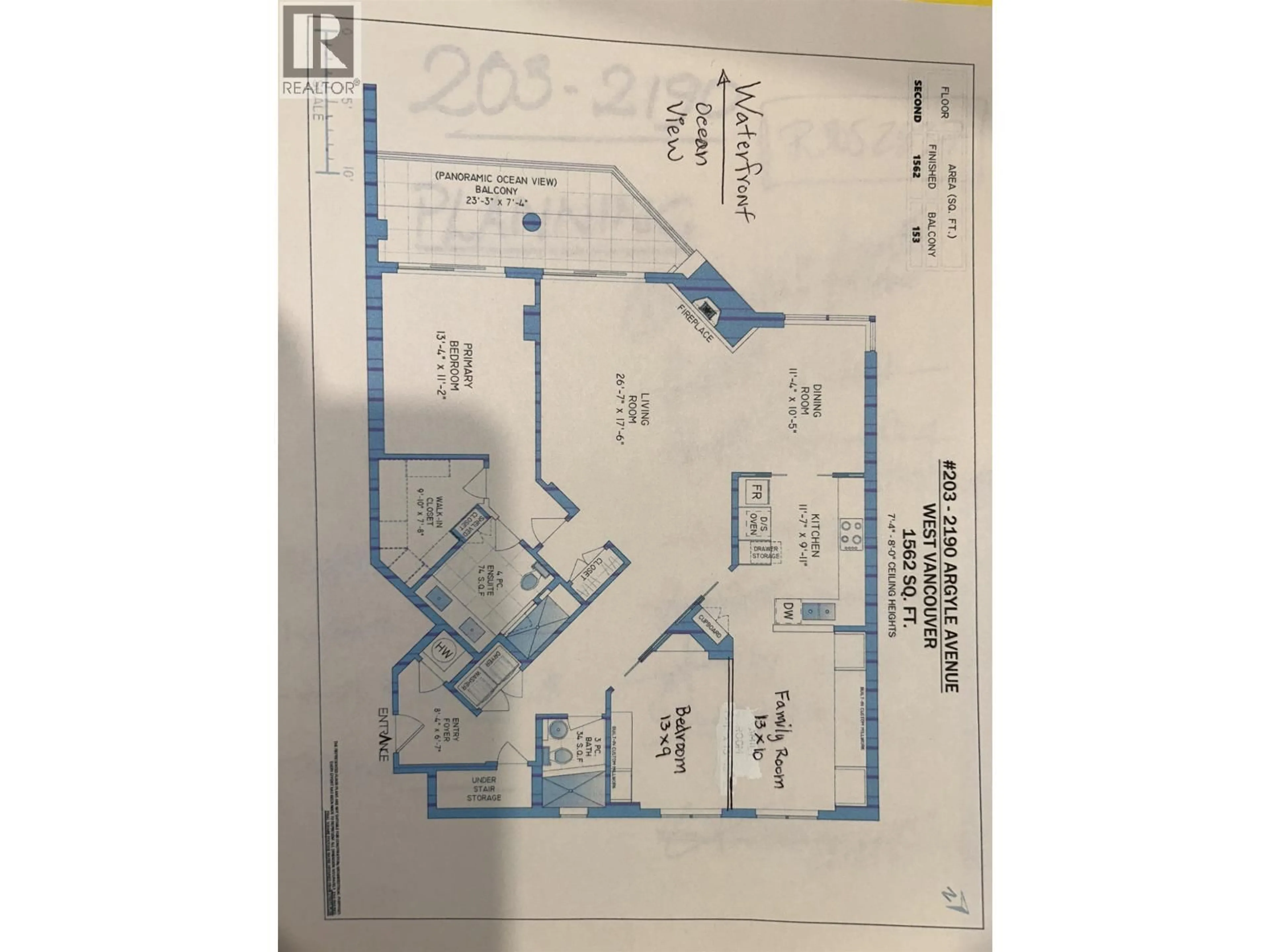 Floor plan for 203 - 2190 ARGYLE AVENUE, West Vancouver British Columbia V7V1A4