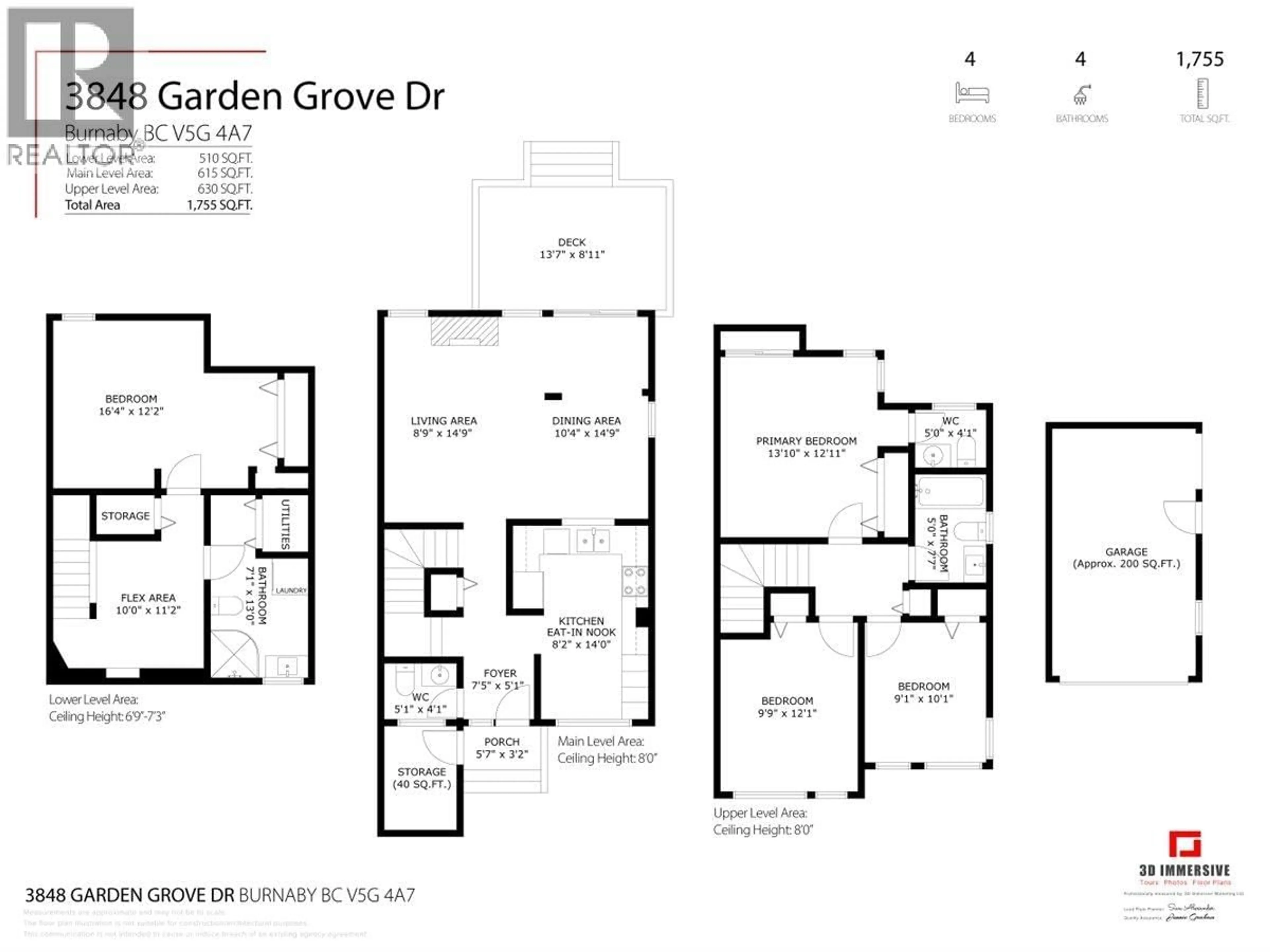 Floor plan for 3848 GARDEN GROVE DRIVE, Burnaby British Columbia V5G4A7