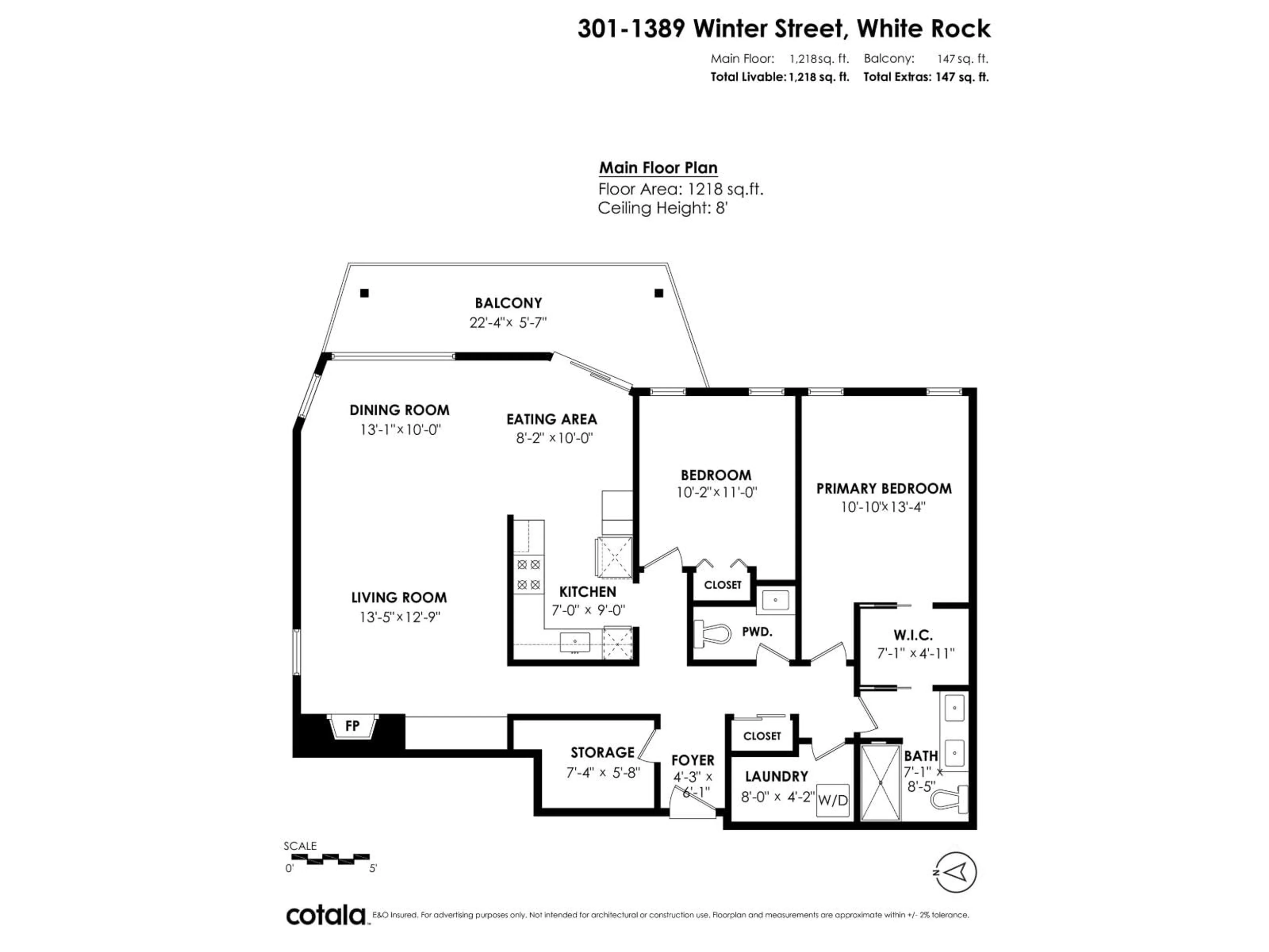 Floor plan for 301 - 1389 WINTER STREET, Surrey British Columbia V4B3Y2