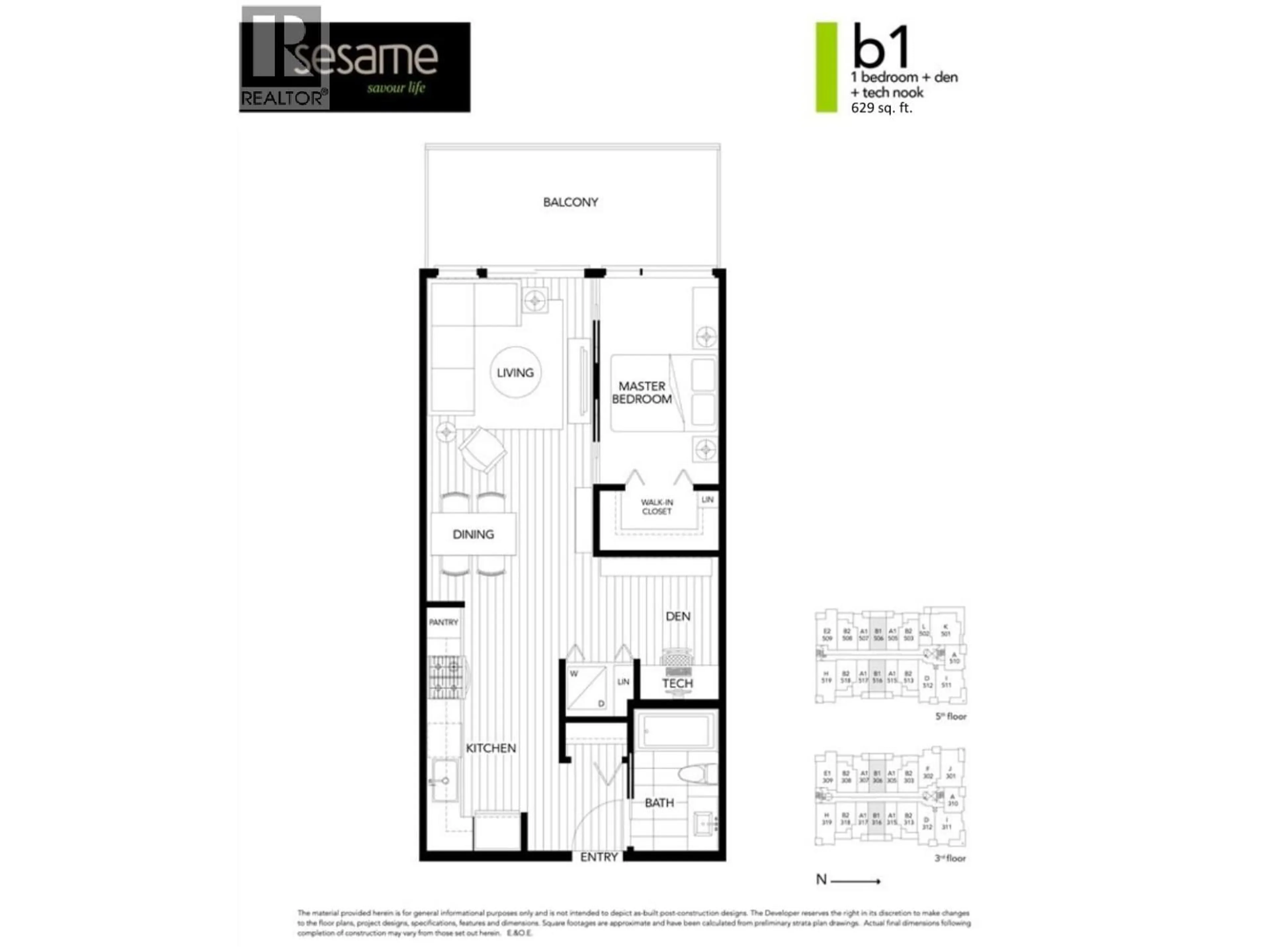 Floor plan for 506 - 2888 2ND AVENUE, Vancouver British Columbia V5M1E3