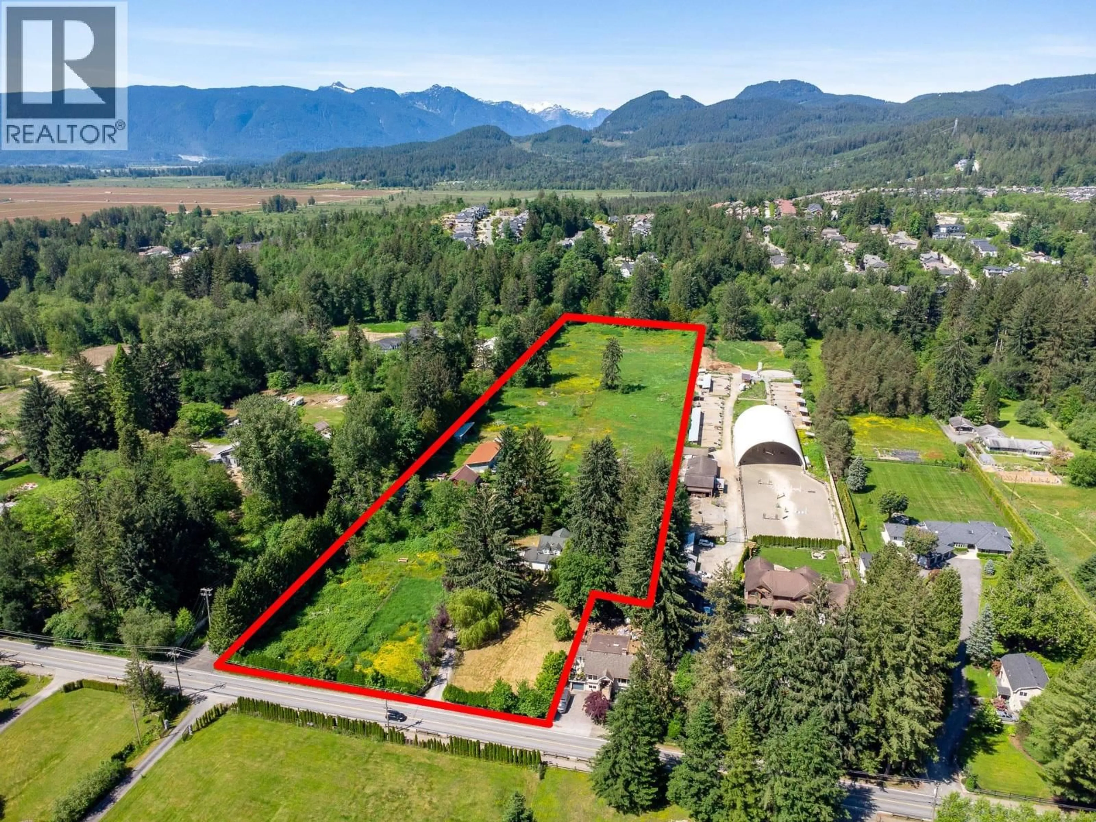 A pic from outside/outdoor area/front of a property/back of a property/a pic from drone, mountain view for 22909 132 AVENUE, Maple Ridge British Columbia V4R0A8