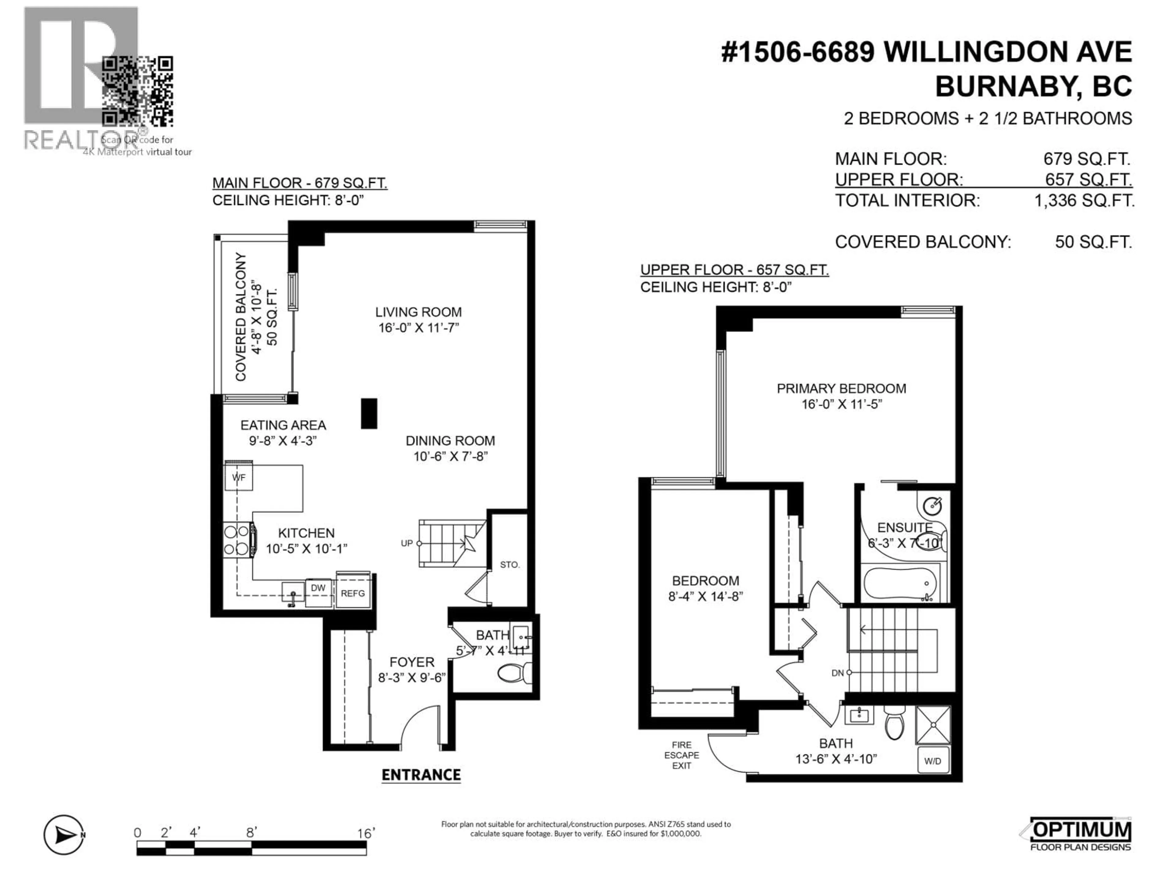 Floor plan for 1506 - 6689 WILLINGDON AVENUE, Burnaby British Columbia V5H3Y8