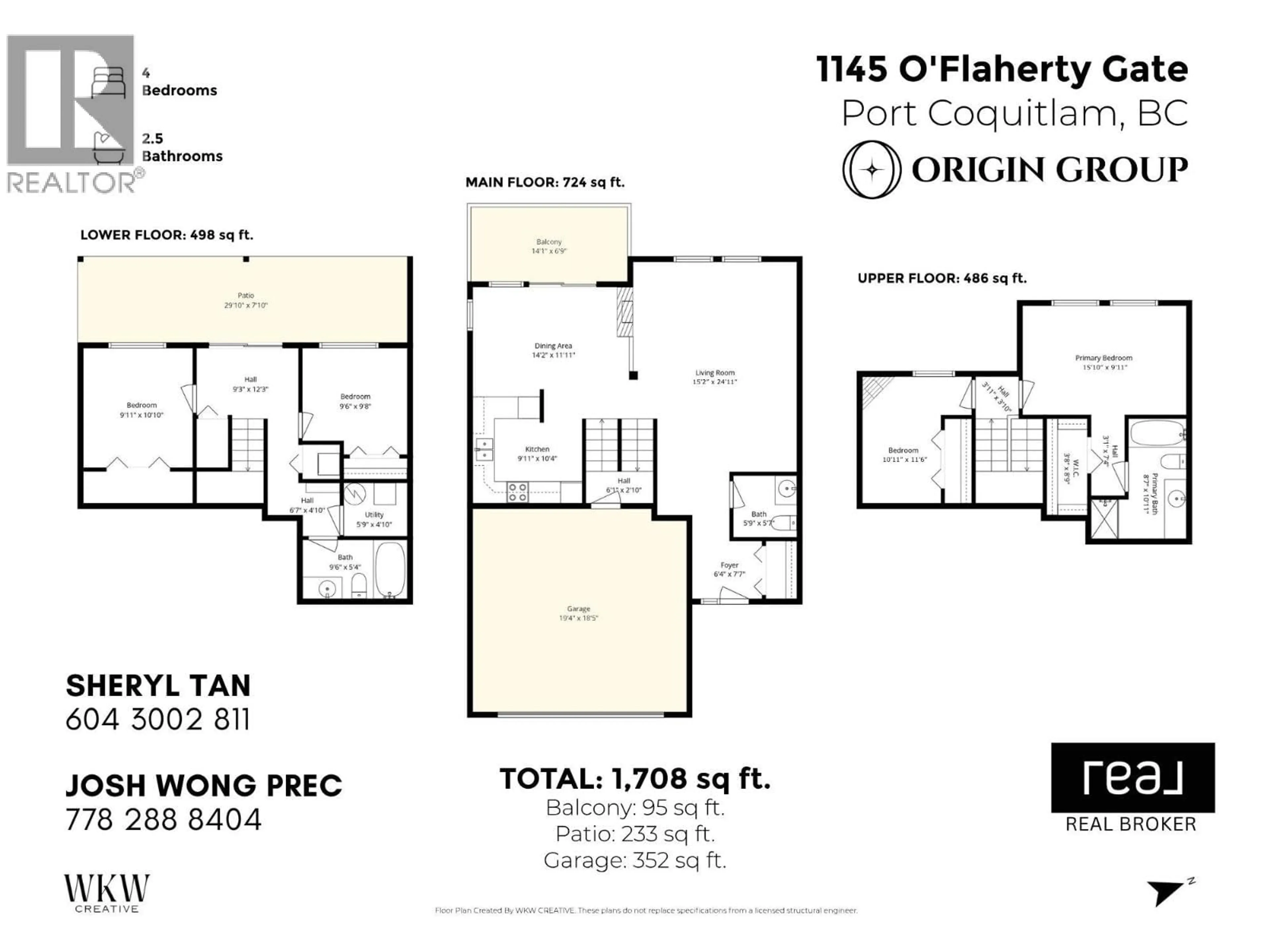 Floor plan for 1145 O'FLAHERTY GATE, Port Coquitlam British Columbia V3C6H2