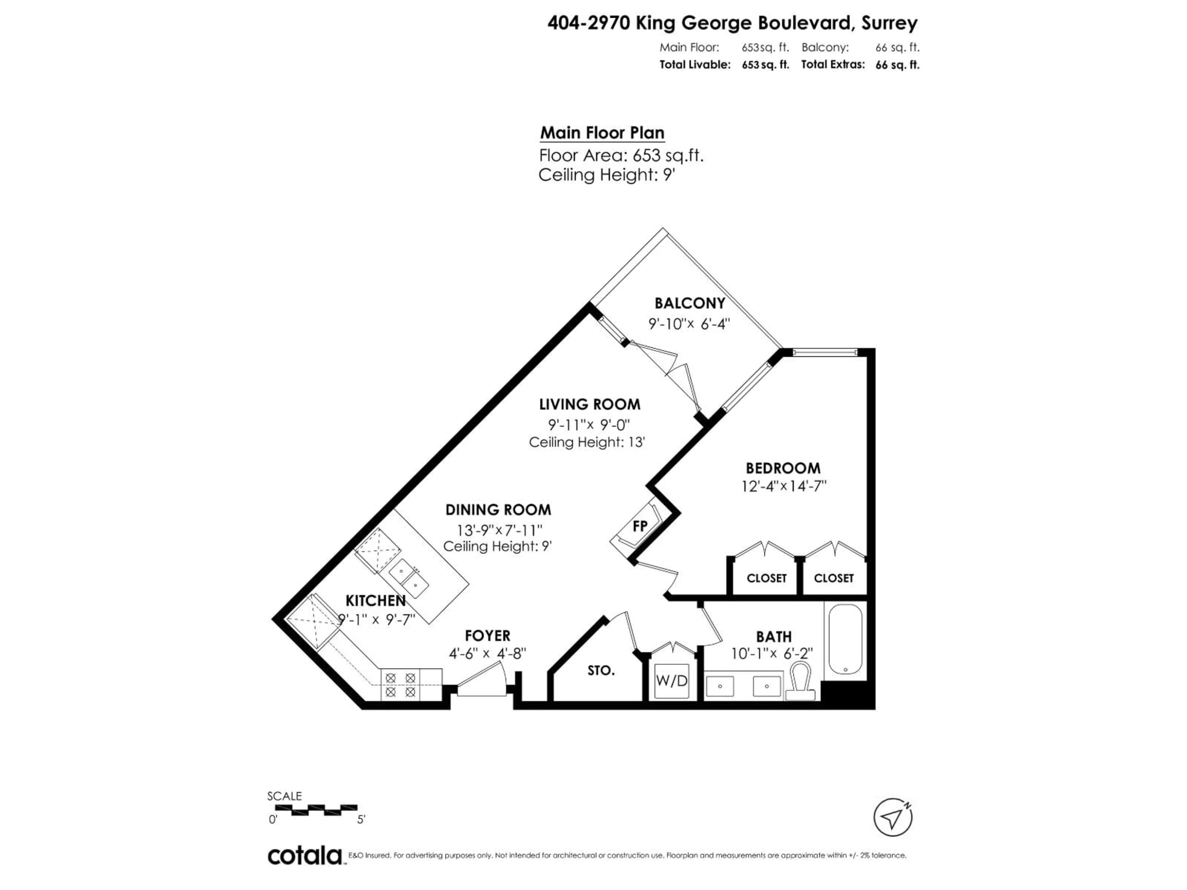 Floor plan for 404 - 2970 KING GEORGE BOULEVARD, Surrey British Columbia V4P0E6