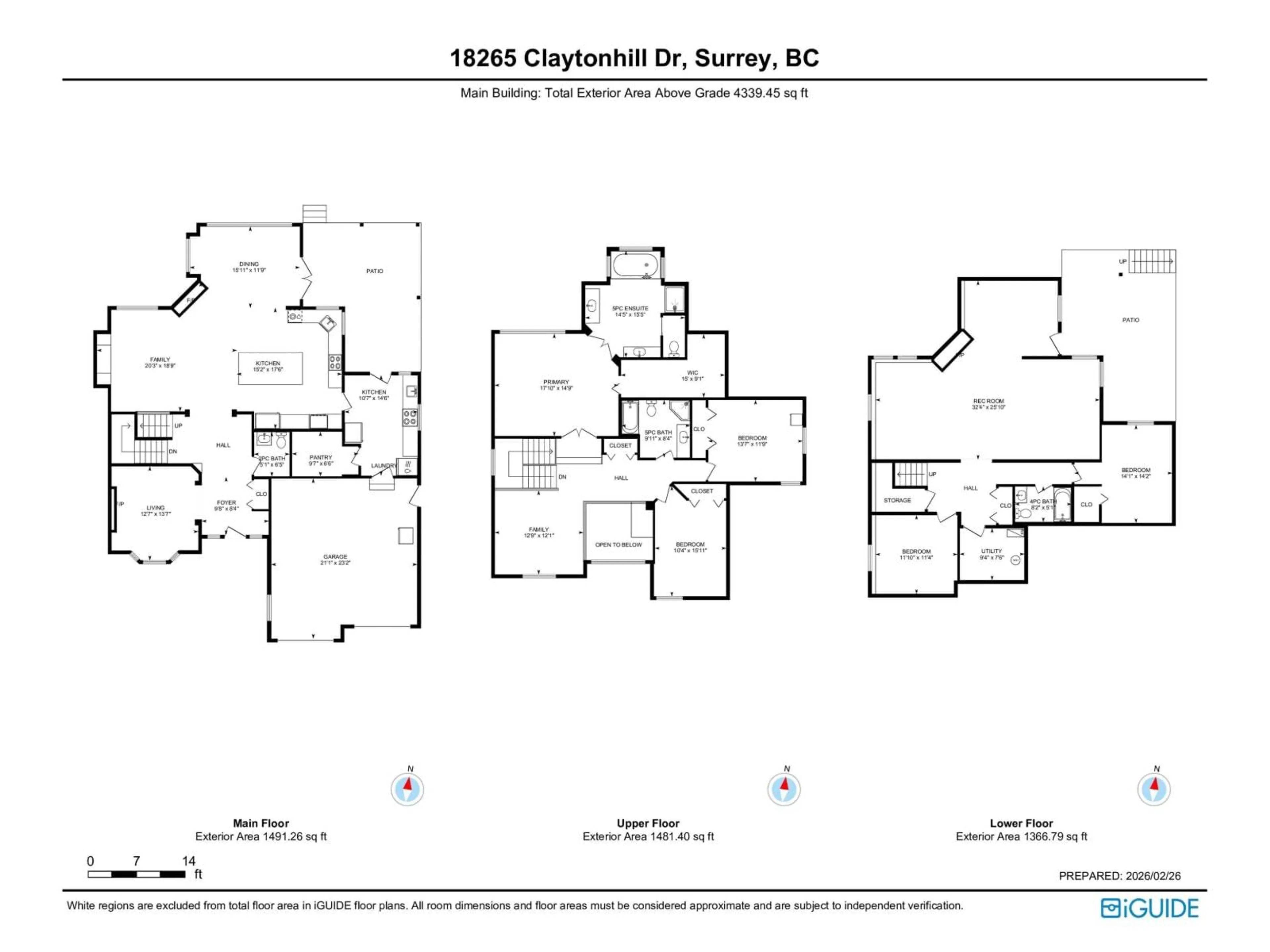 Floor plan for 18265 CLAYTONHILL DRIVE, Surrey British Columbia V3S7N5