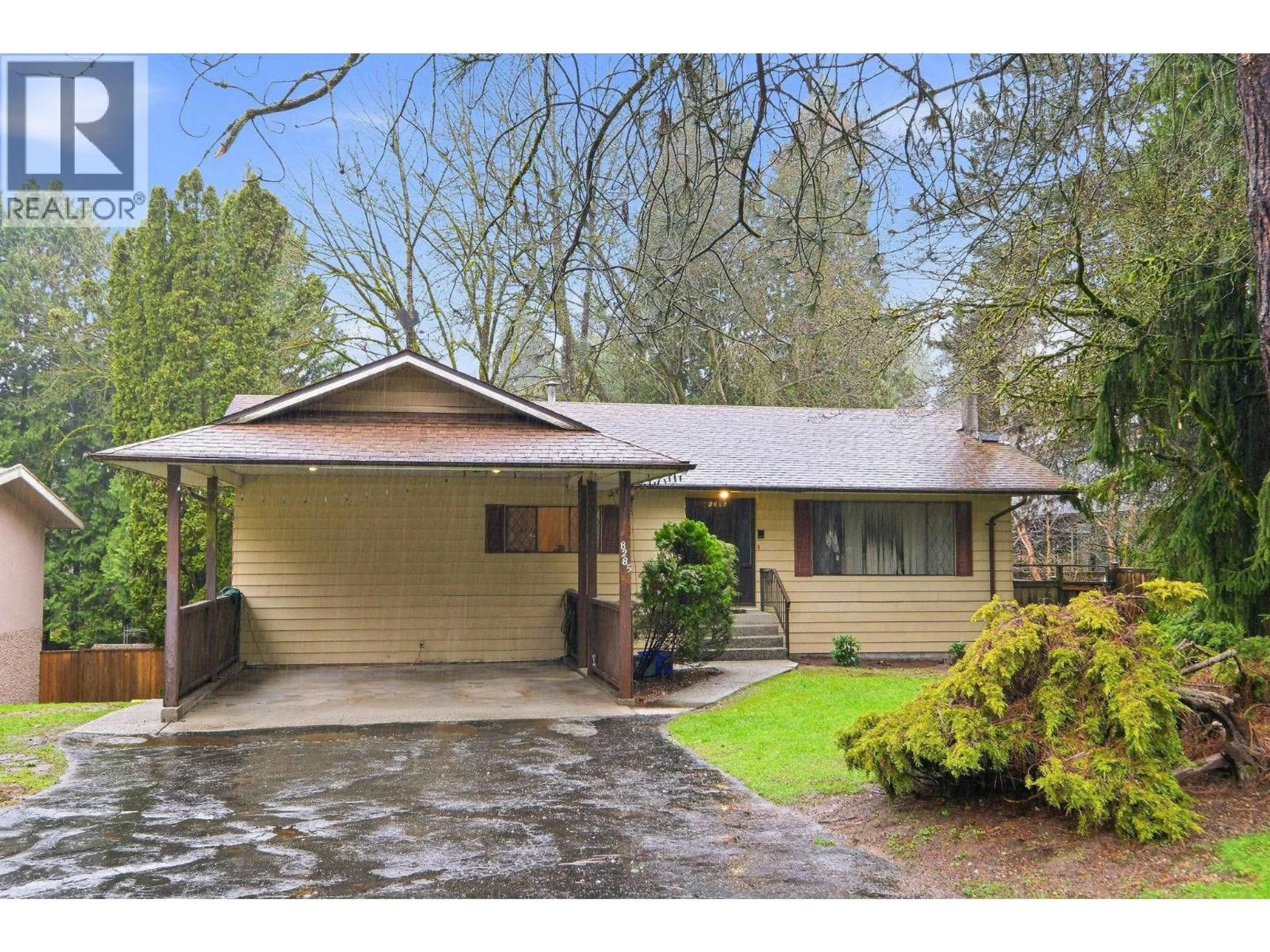 Home with vinyl exterior material, street for 8285 BURNLAKE DRIVE, Burnaby British Columbia V5A3L1