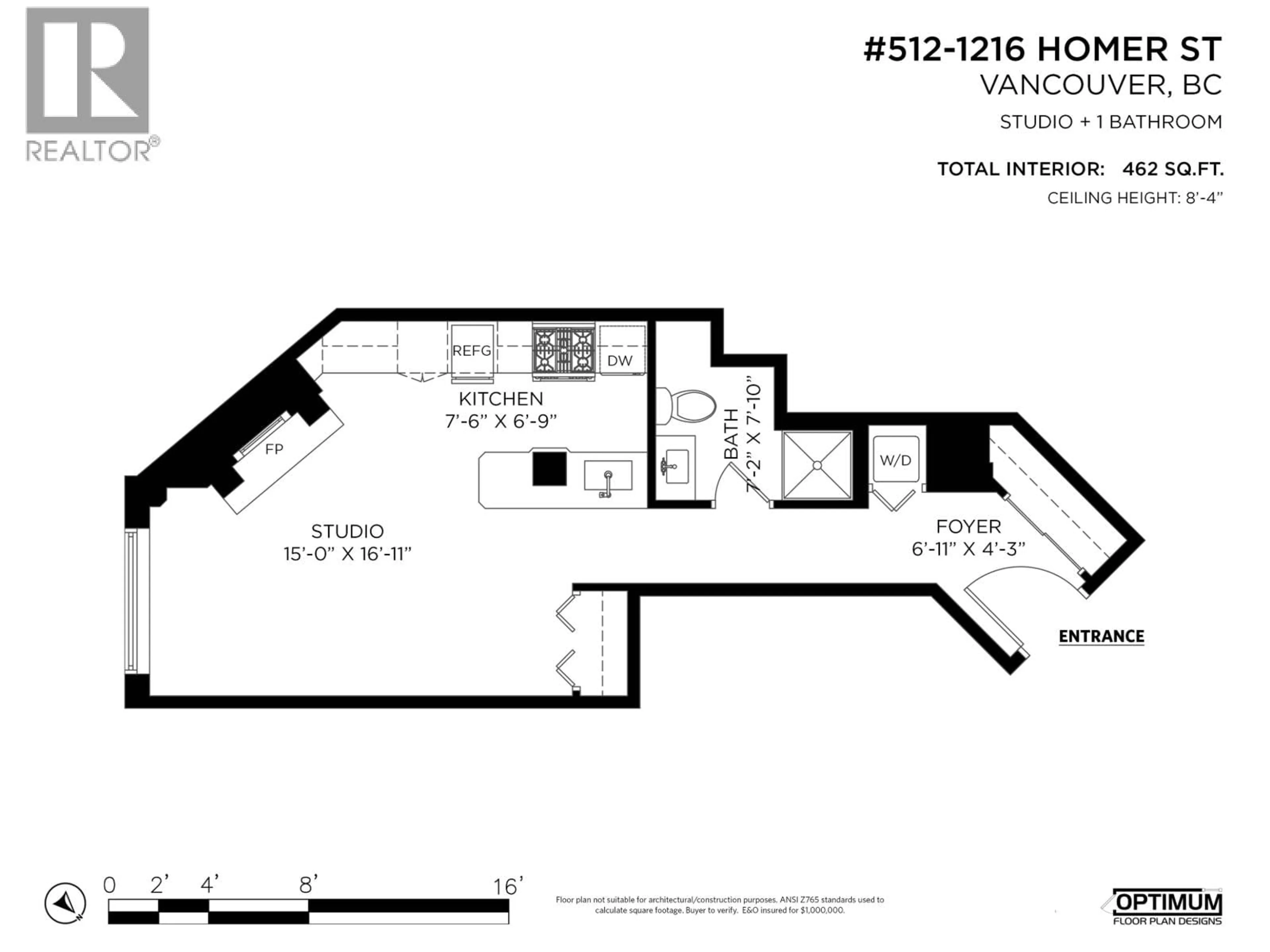Floor plan for 512 - 1216 HOMER STREET, Vancouver British Columbia V6B6K5