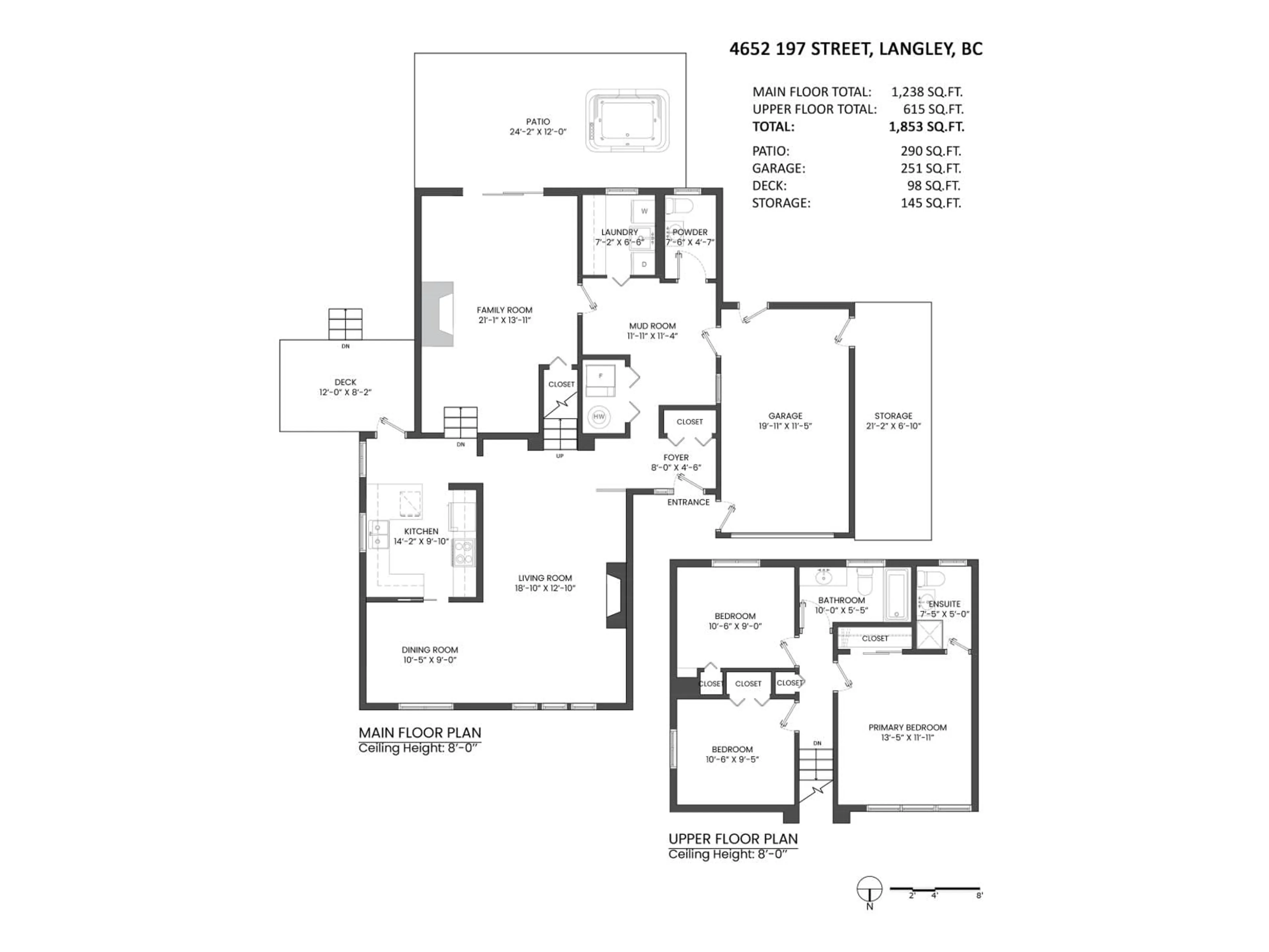 Floor plan for 4652 197 STREET, Langley British Columbia V3A5H4