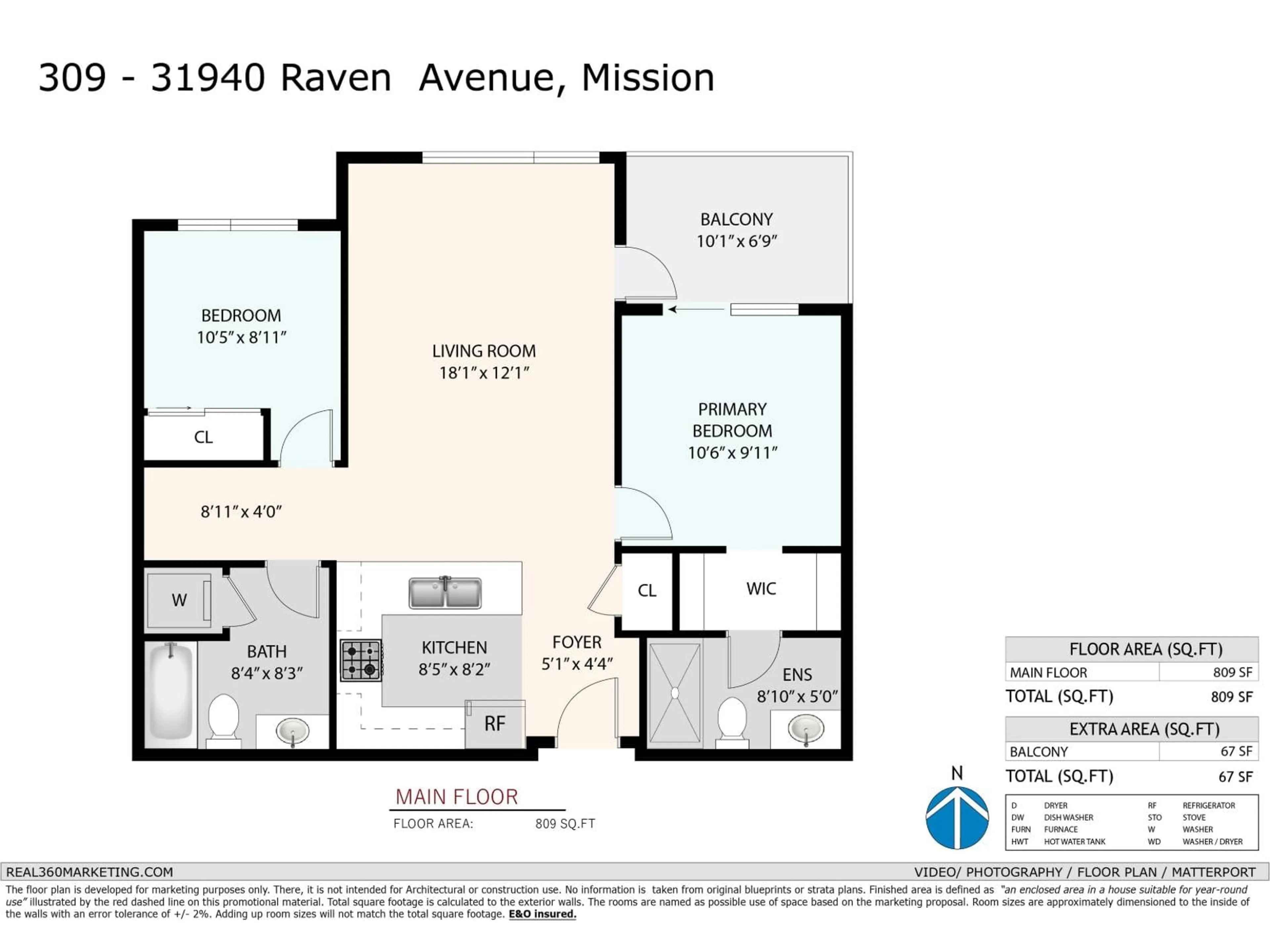 Floor plan for 309 - 31940 RAVEN AVENUE, Mission British Columbia V2V0L1