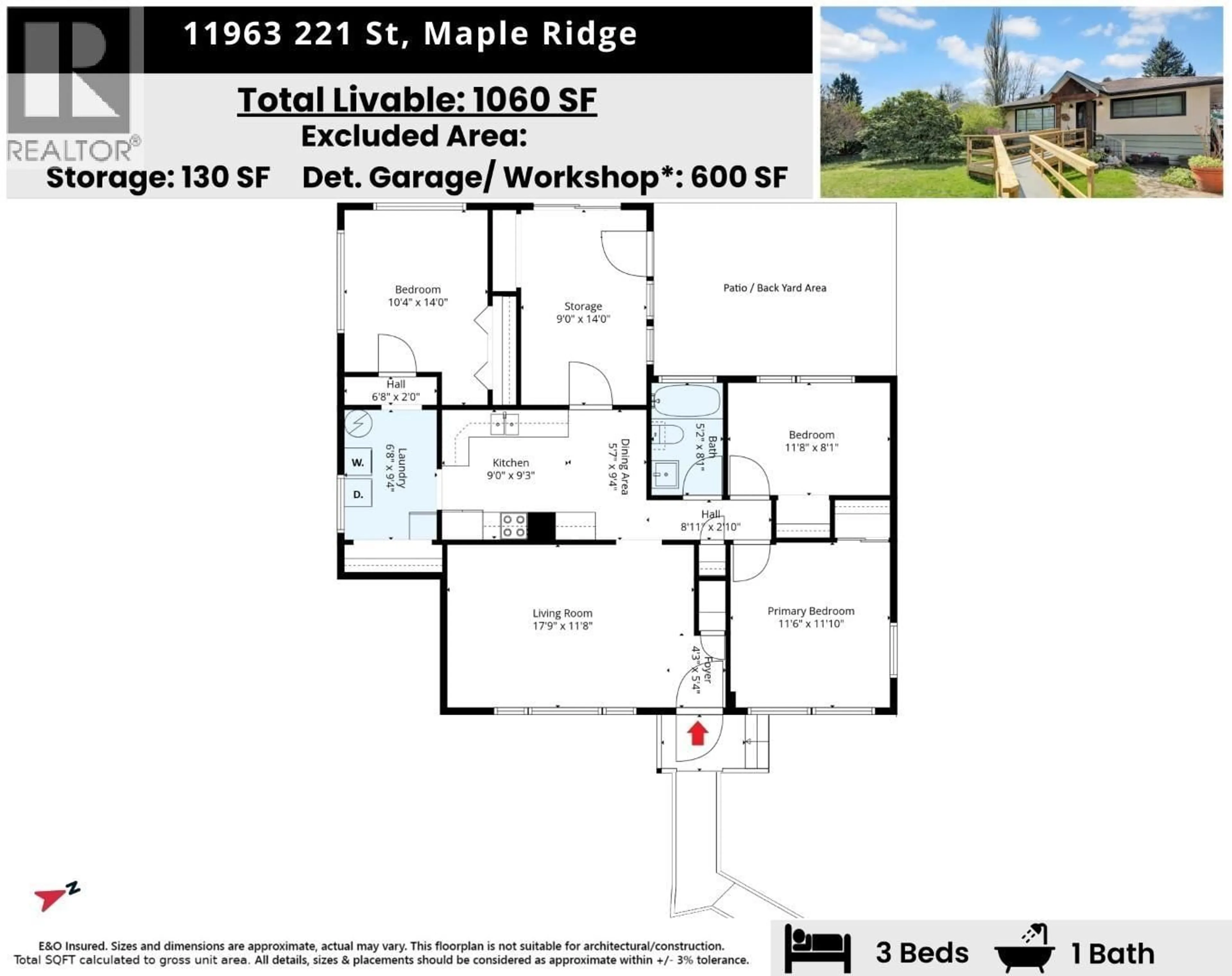 Floor plan for 11963 221 STREET, Maple Ridge British Columbia V2X5S9