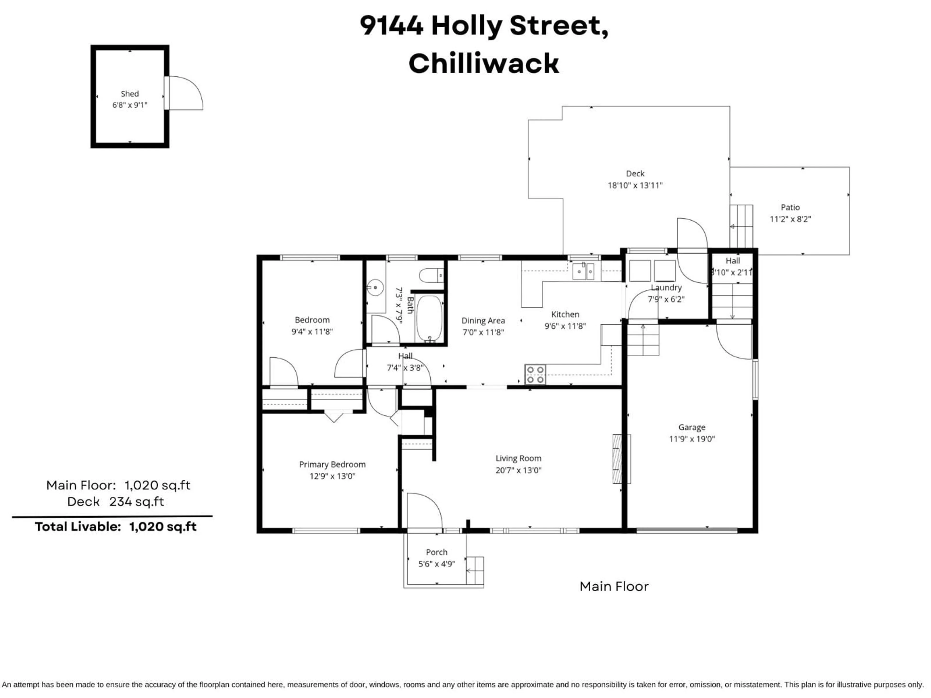 Floor plan for 9144 HOLLY STREET, Chilliwack British Columbia V2P6A7