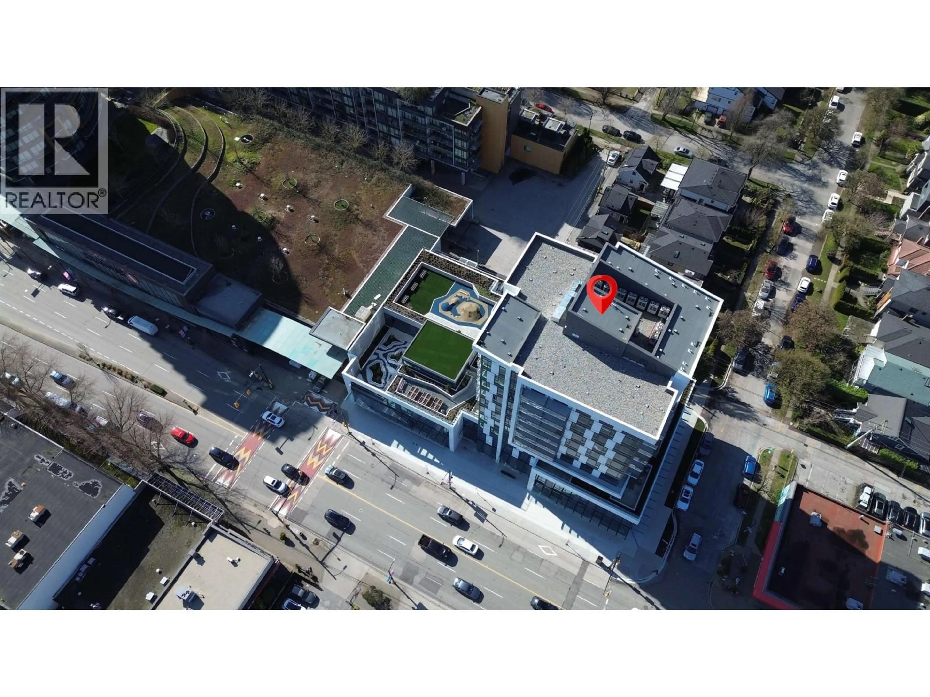 A pic from outside/outdoor area/front of a property/back of a property/a pic from drone, building for 1008 - 8415 GRANVILLE STREET, Vancouver British Columbia V6P0M2