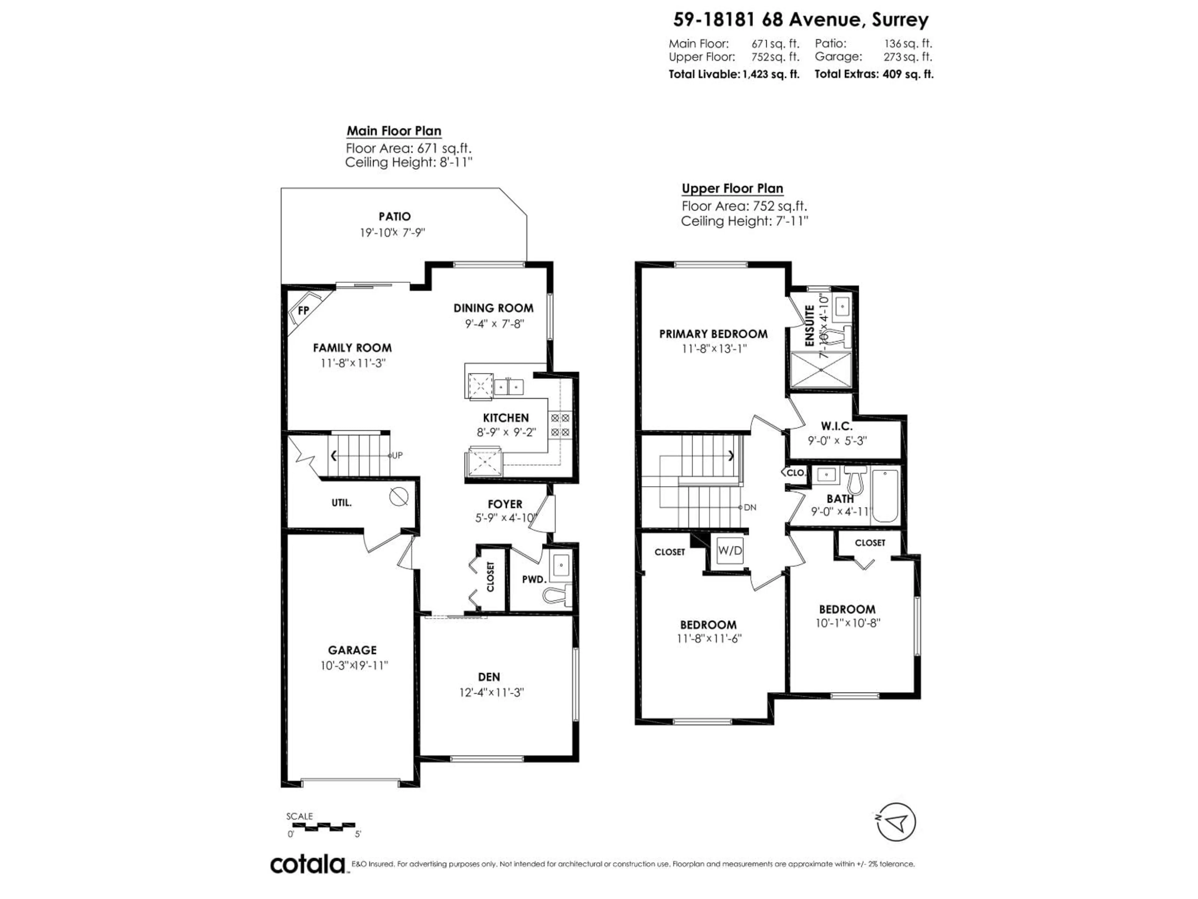 Floor plan for 59 - 18181 68 AVENUE, Surrey British Columbia V3S9J1
