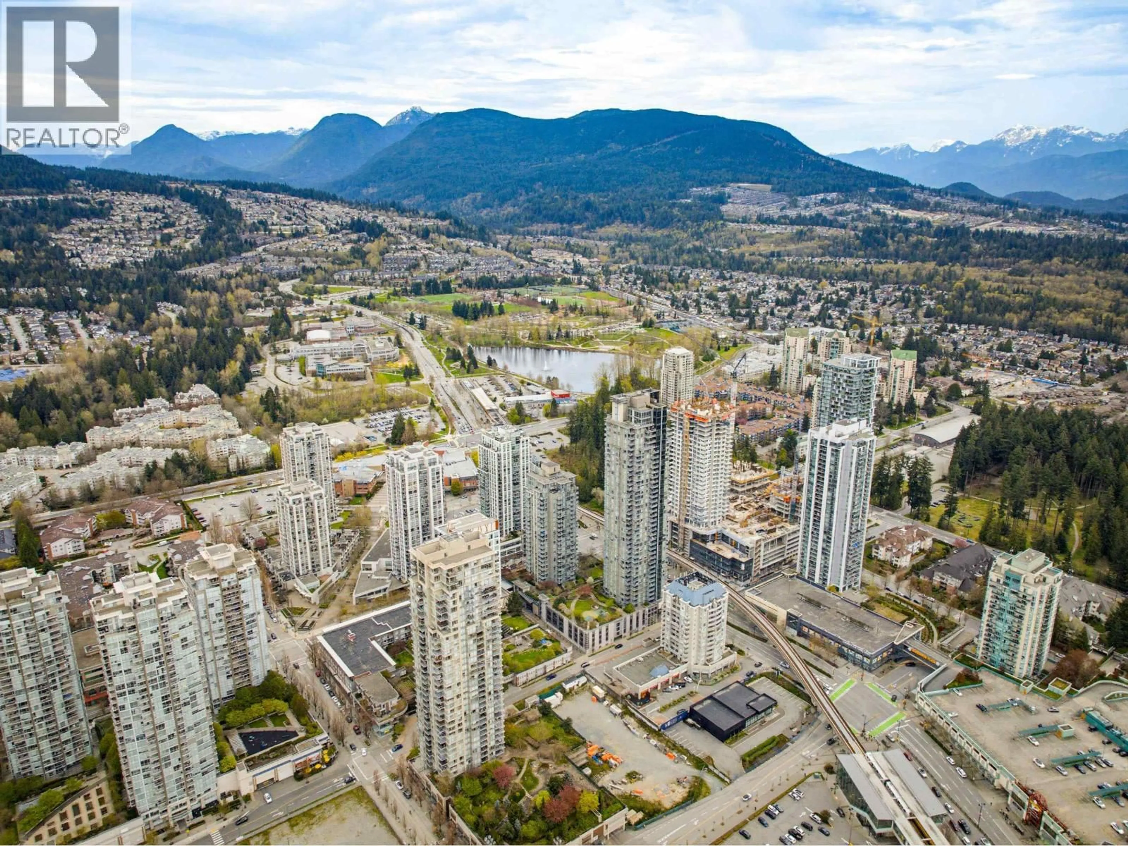 A pic from outside/outdoor area/front of a property/back of a property/a pic from drone, mountain view for 2301 - 3008 GLEN DRIVE, Coquitlam British Columbia V3B0J5