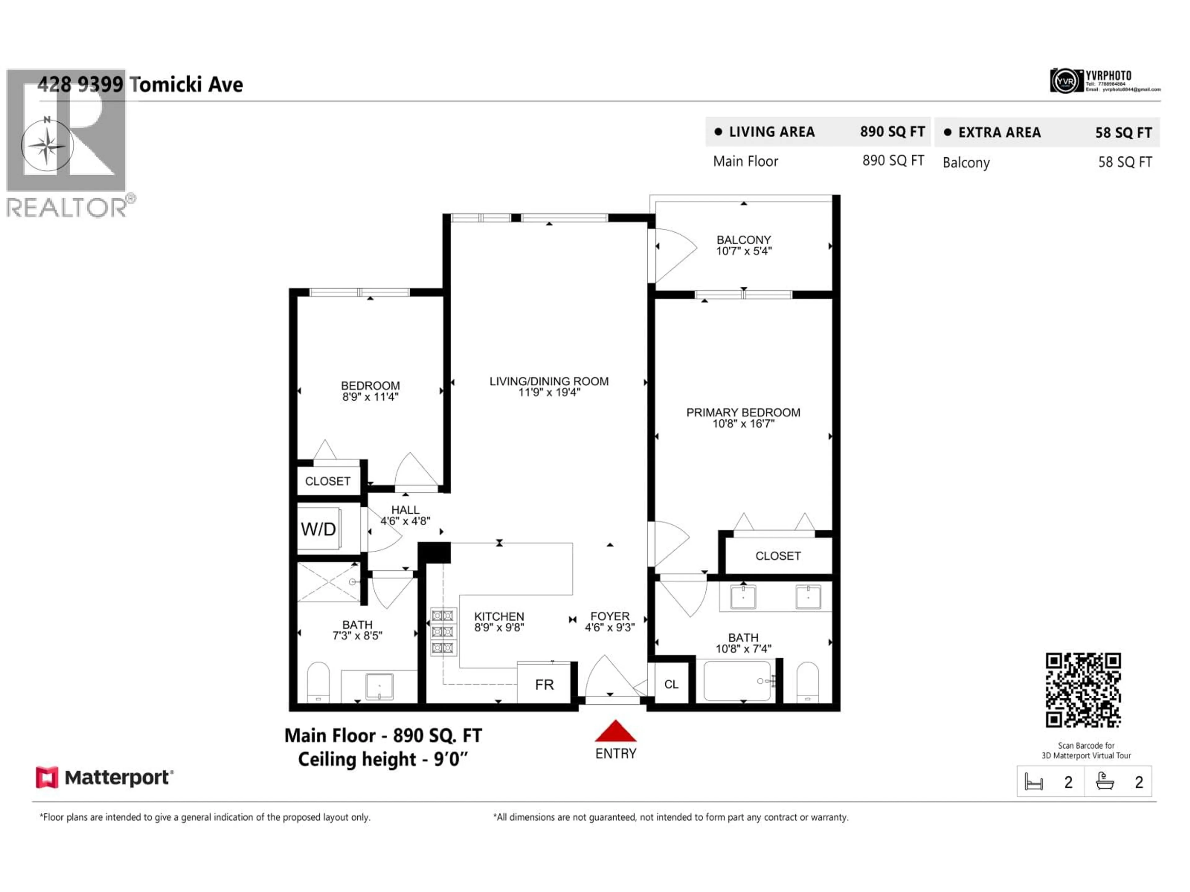 Floor plan for 428 - 9399 TOMICKI AVENUE, Richmond British Columbia V6X0H6