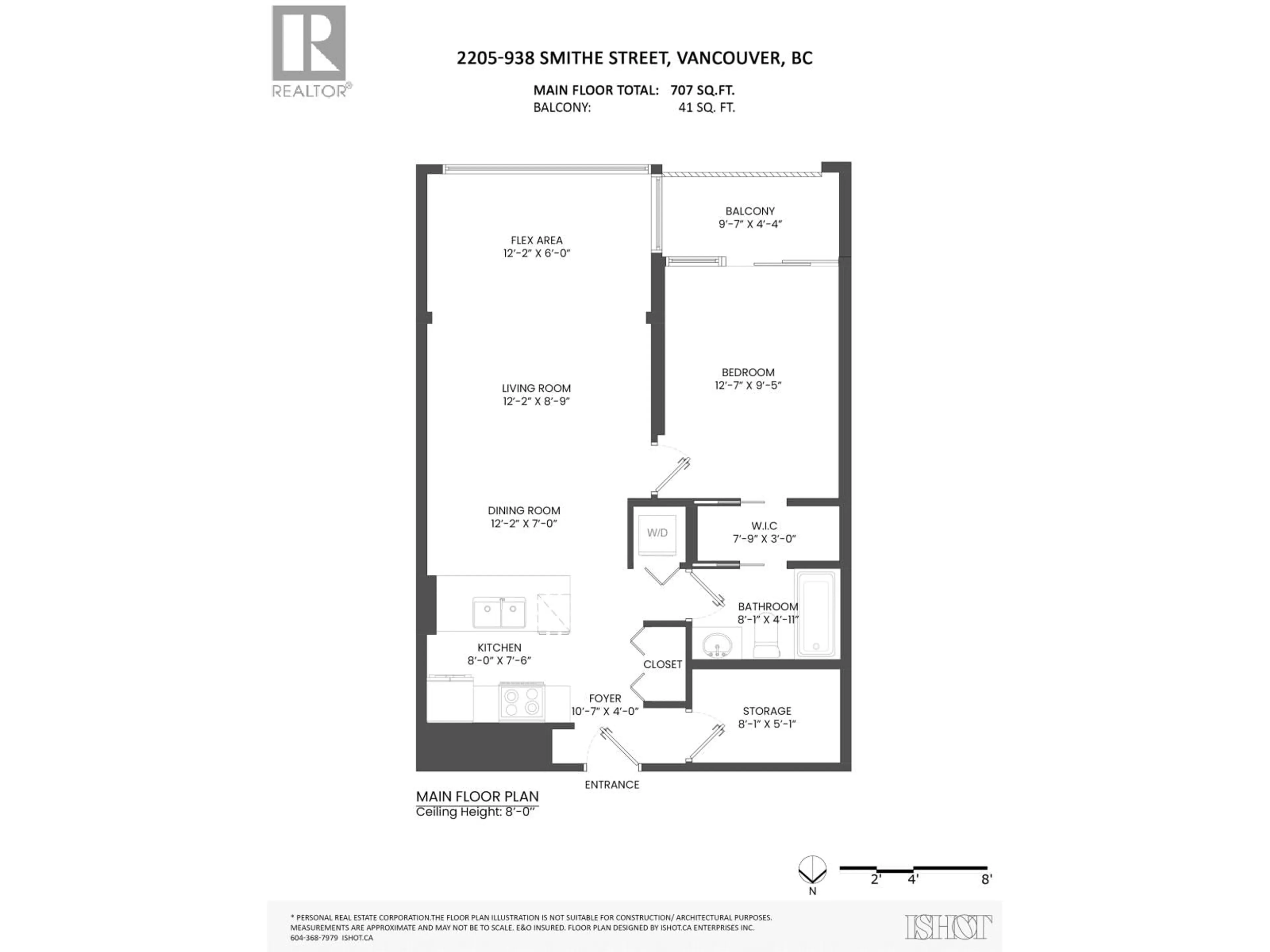 Floor plan for 2205 - 938 SMITHE STREET, Vancouver British Columbia V6Z0A4