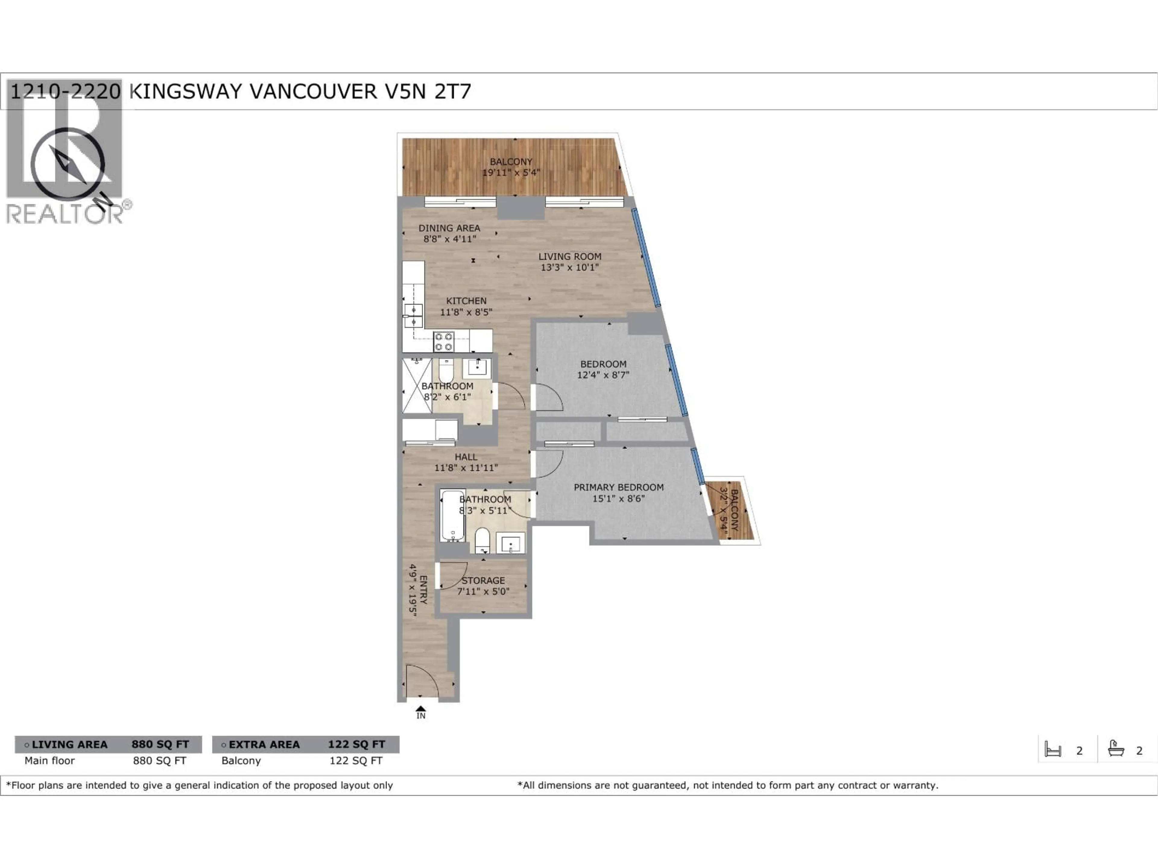 Floor plan for 1210 - 2220 KINGSWAY, Vancouver British Columbia V5N2T7