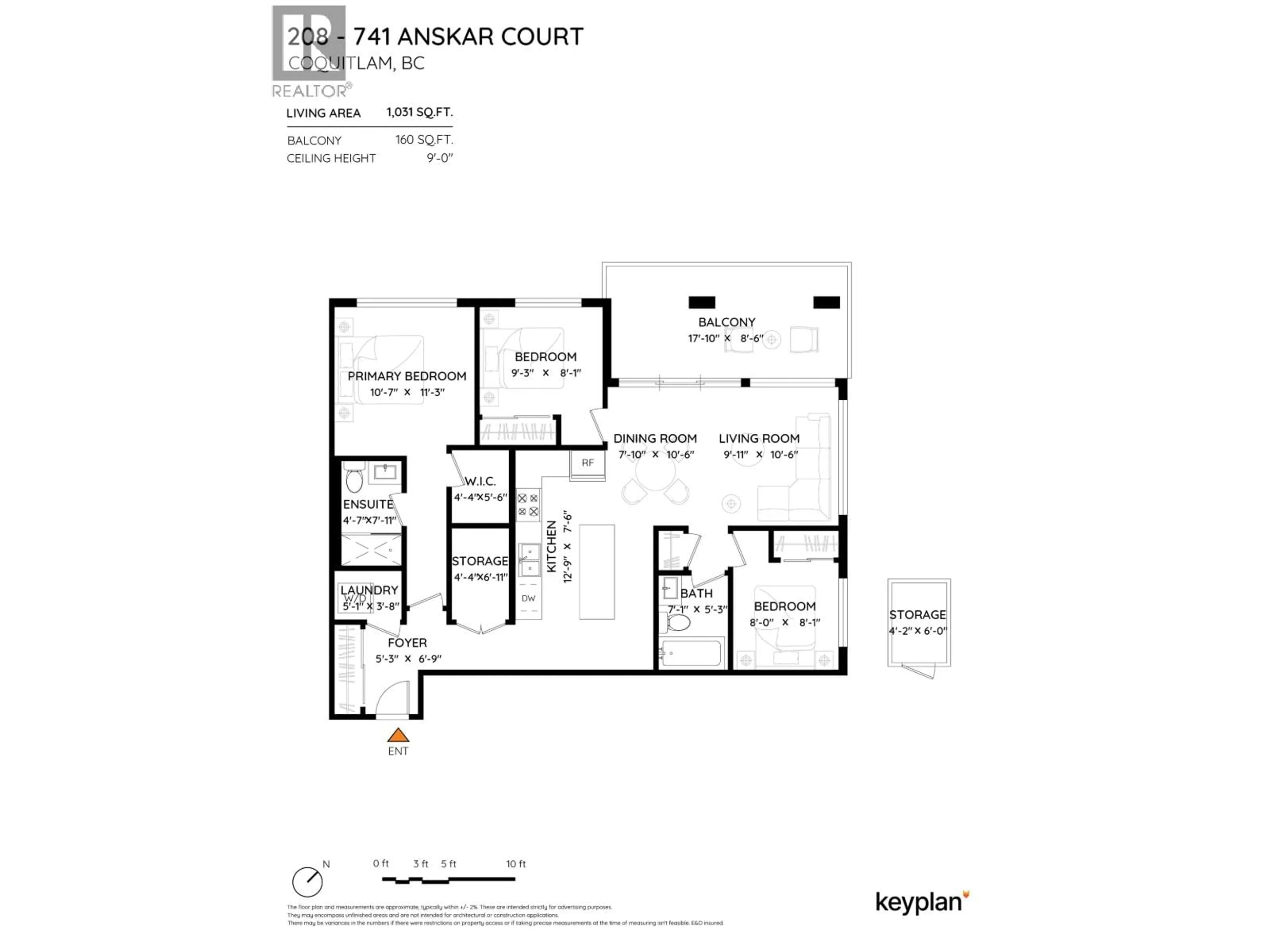 Floor plan for 208 - 741 ANSKAR COURT, Coquitlam British Columbia V3J0N3