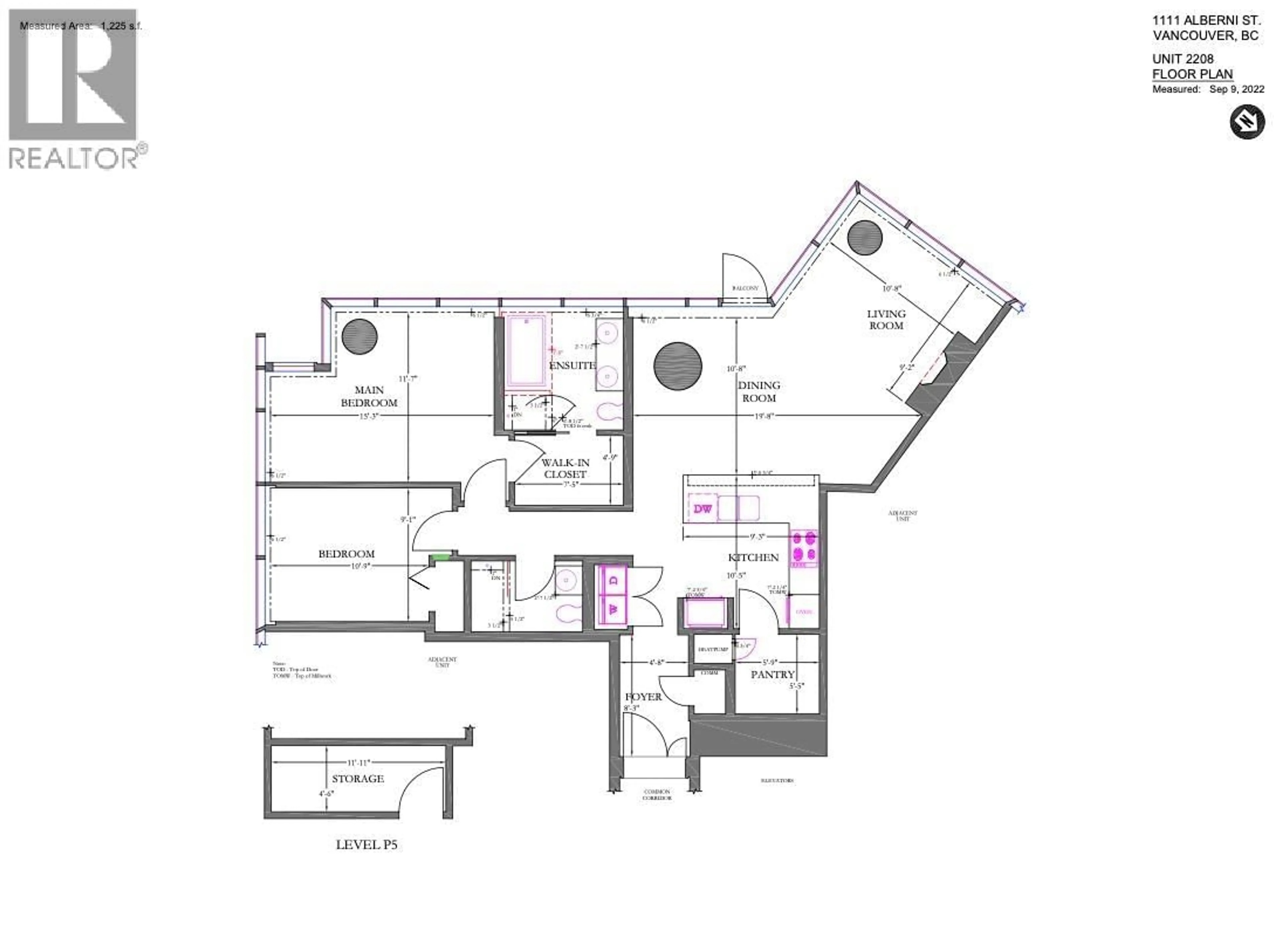 Floor plan for 2208 - 1111 ALBERNI STREET, Vancouver British Columbia V6E4V2