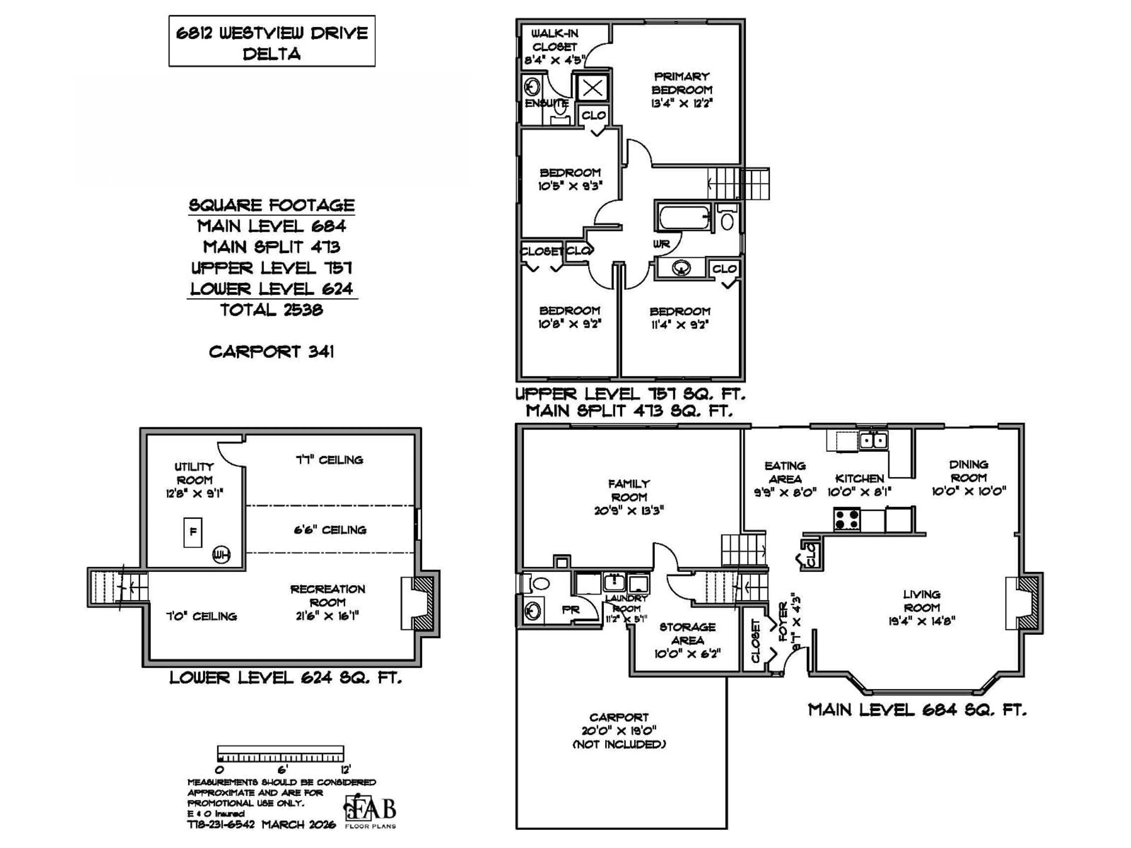 Floor plan for 6812 WESTVIEW DRIVE, Delta British Columbia V4E2L8