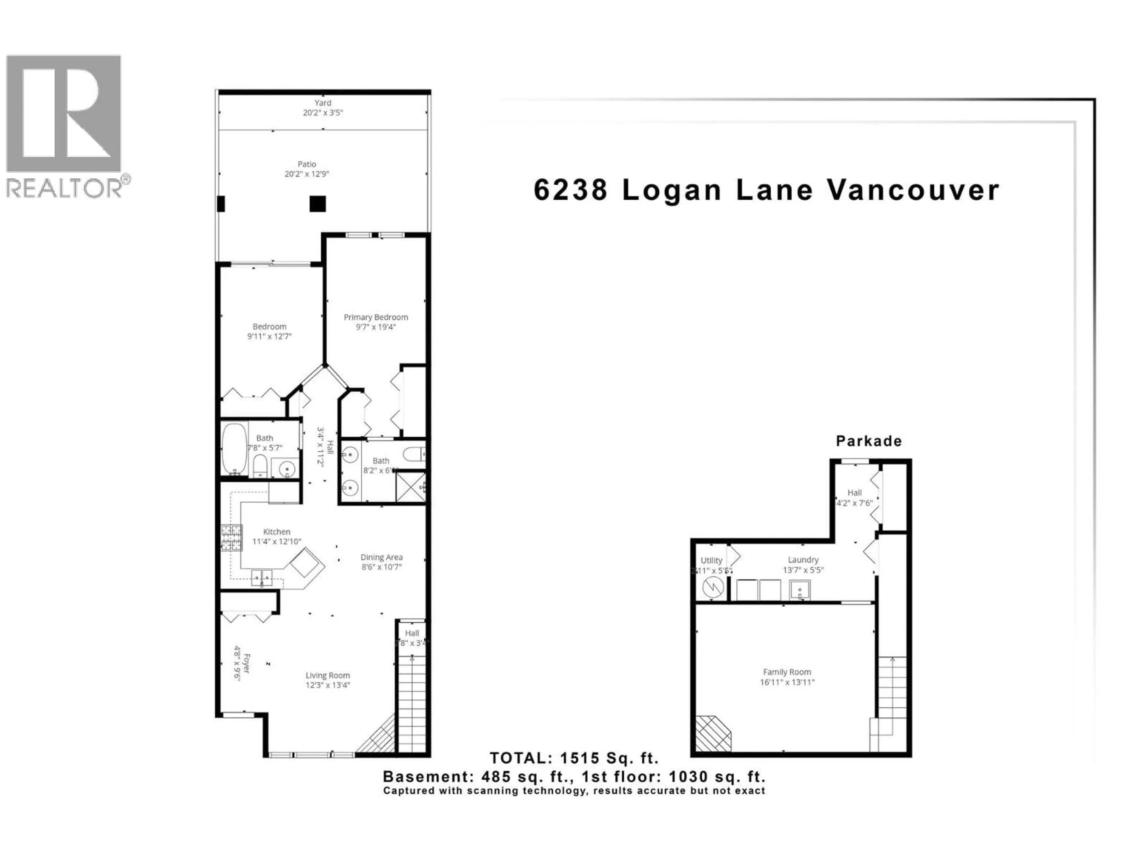 Floor plan for 6238 LOGAN LANE, Vancouver British Columbia V6T2K9