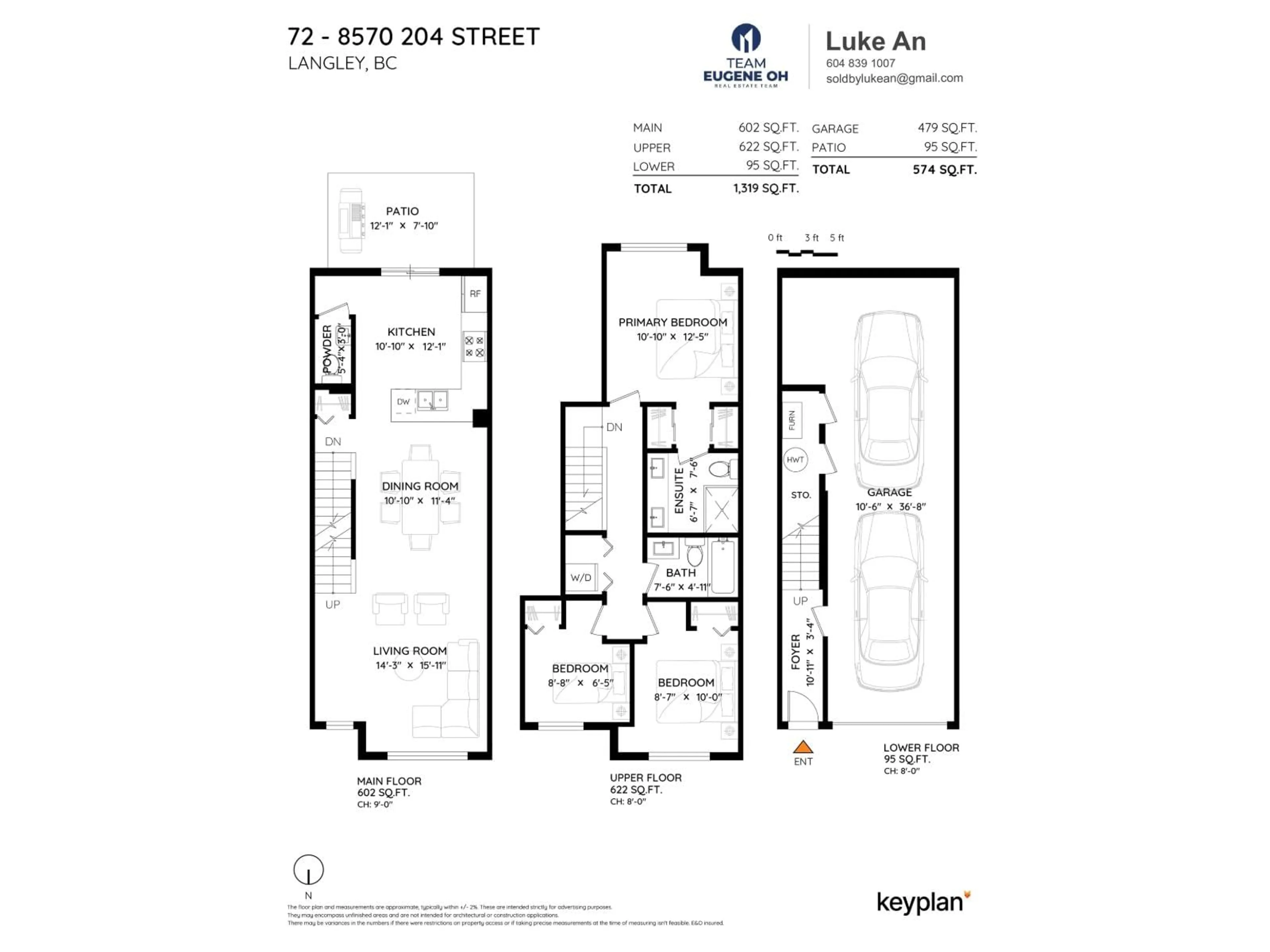Floor plan for 72 - 8570 204 STREET, Langley British Columbia V2Y0T9