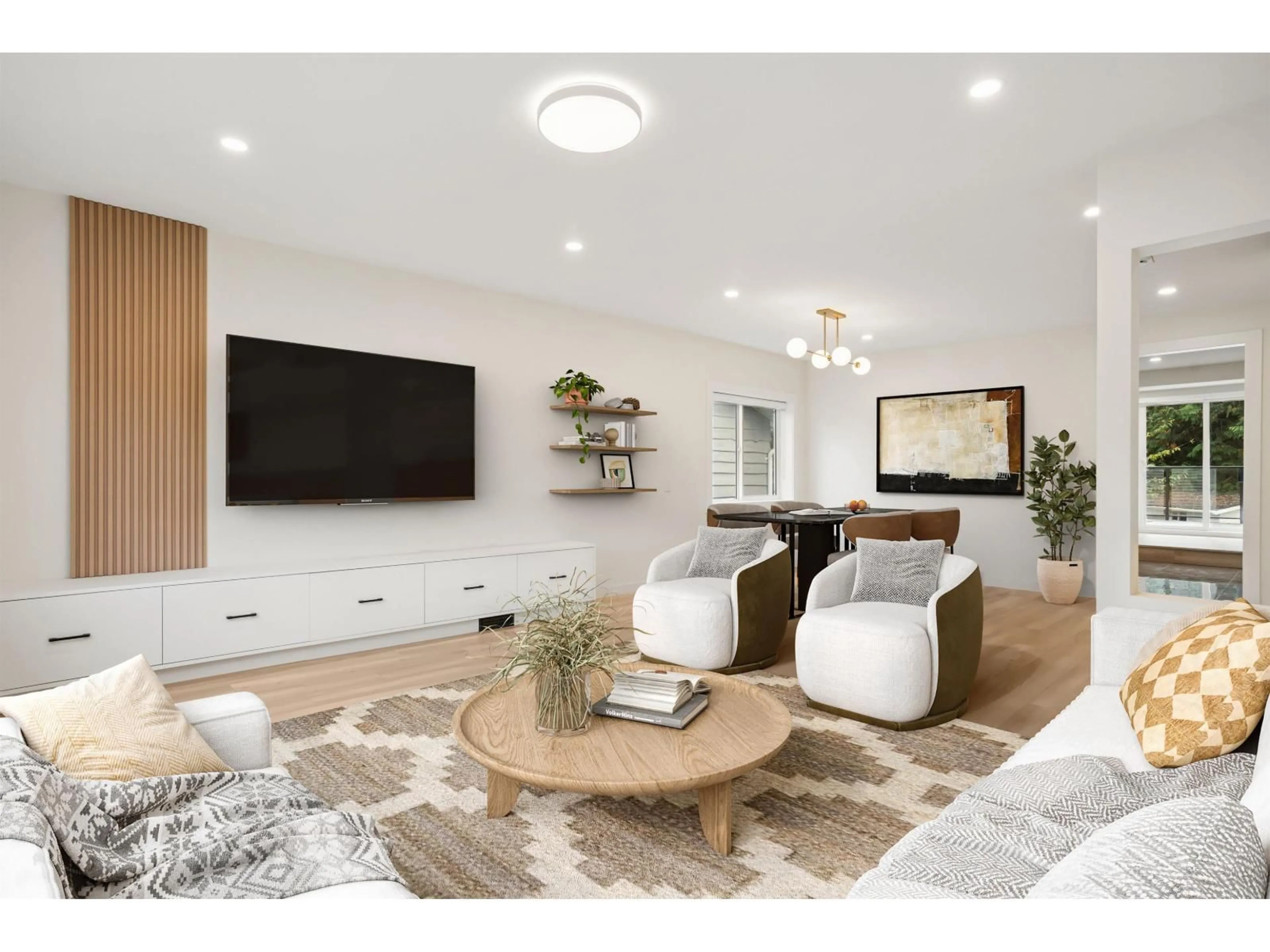 Living room with furniture, wood/laminate floor for 15962 NORTH BLUFF ROAD, White Rock British Columbia V4B3G8