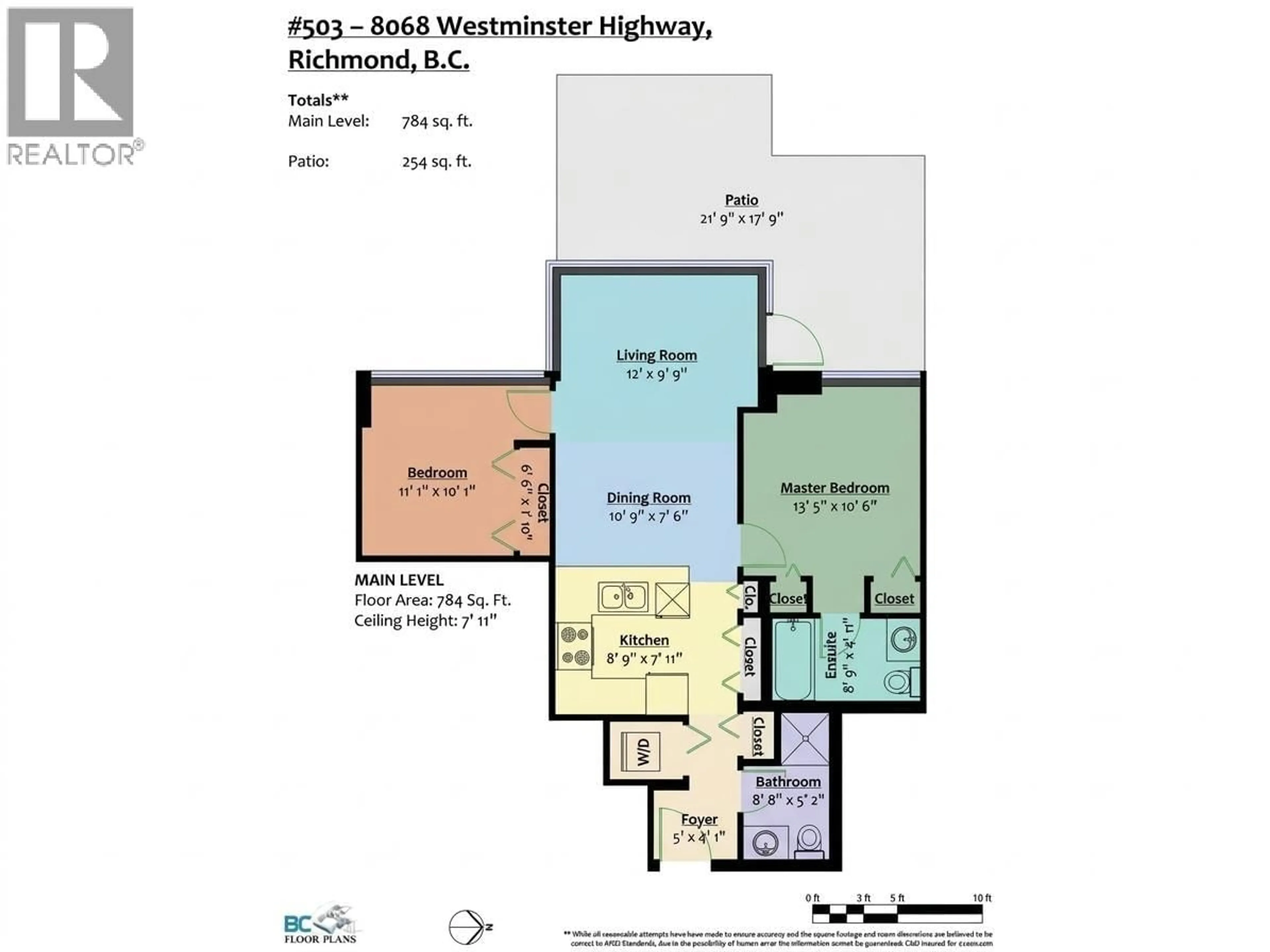 Floor plan for 503 - 8068 WESTMINSTER HIGHWAY, Richmond British Columbia V6X0C6