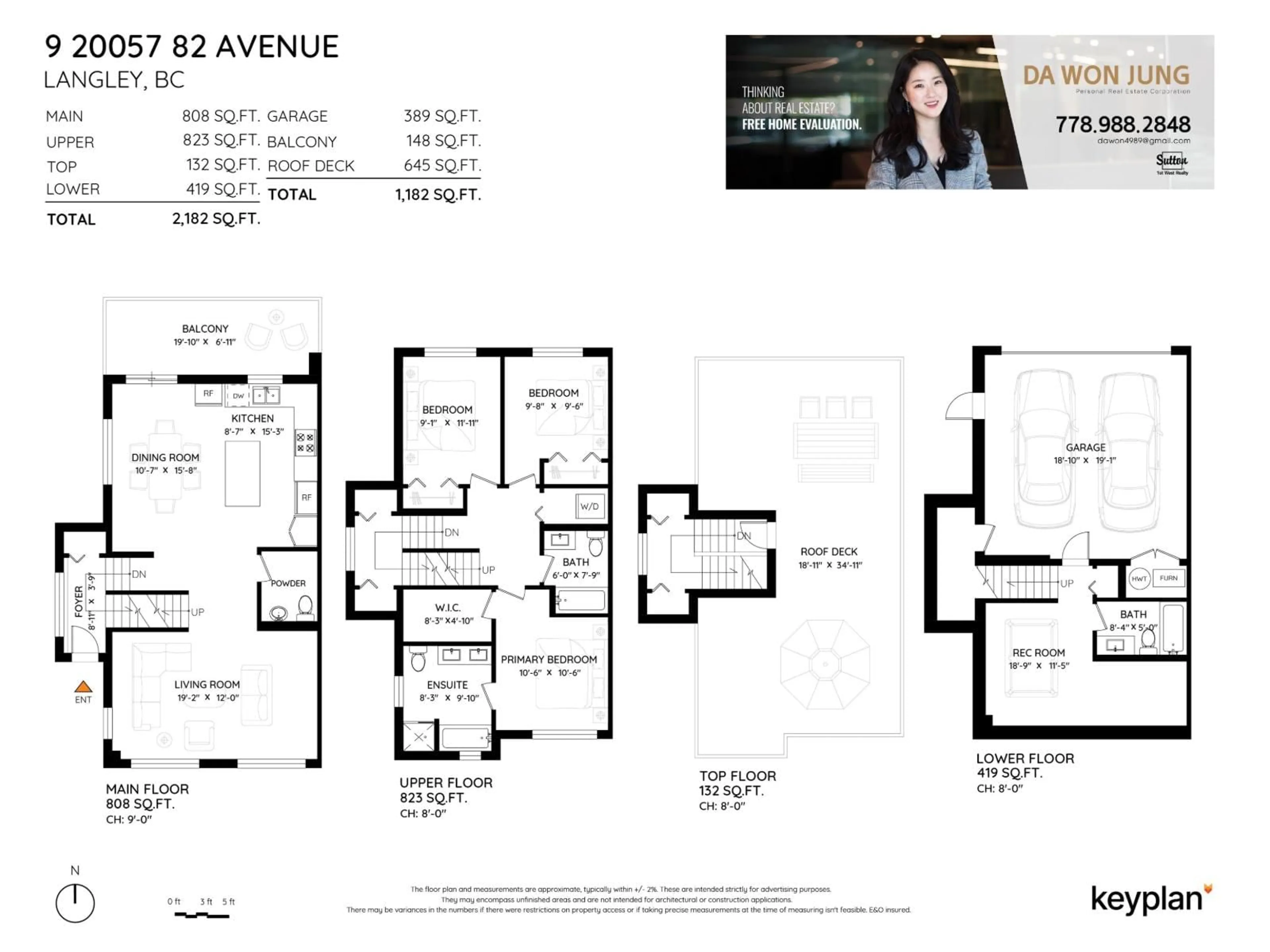 Floor plan for 9 - 20057 82 AVENUE, Langley British Columbia V2Y3S4