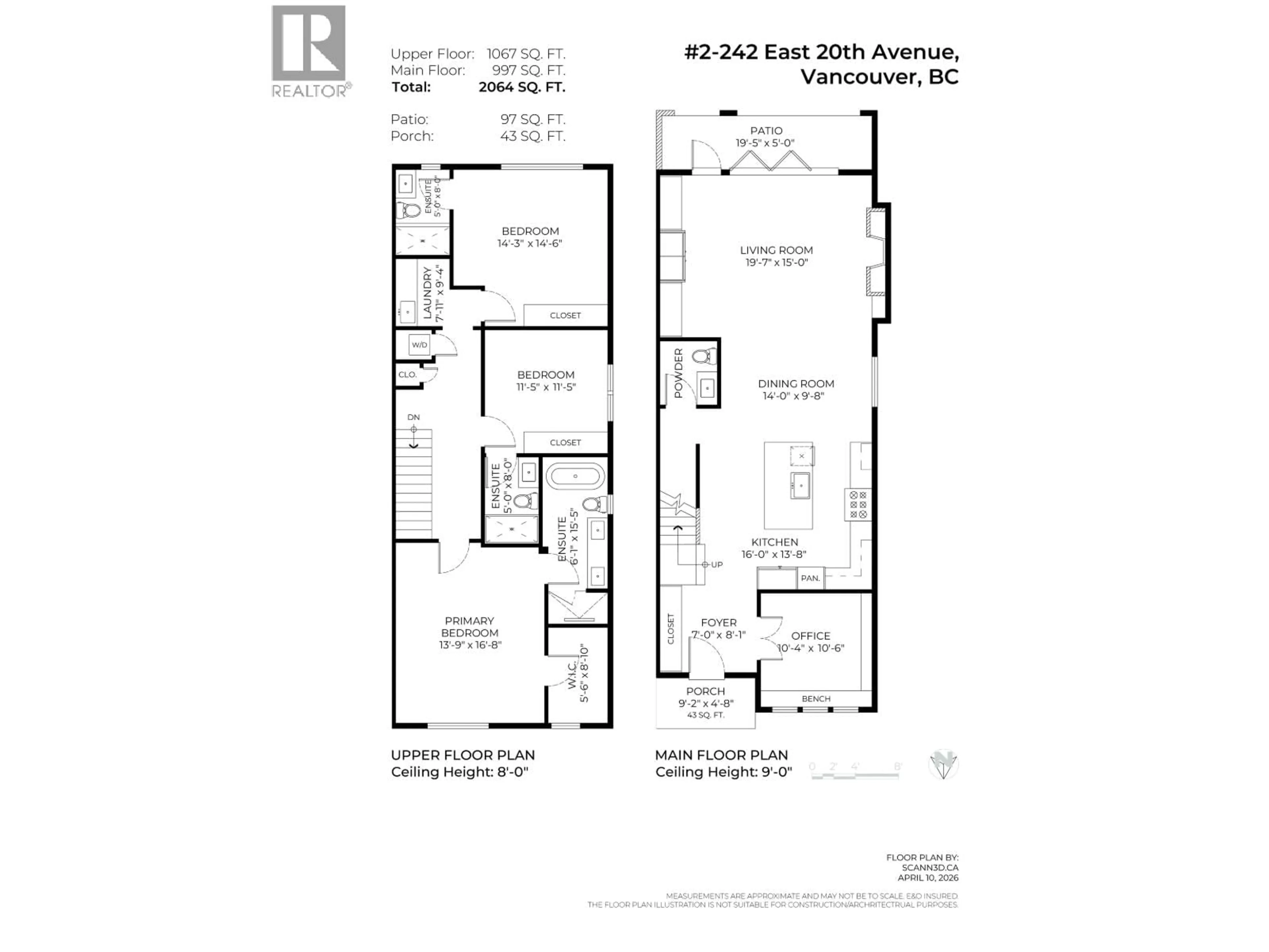 Floor plan for 2 - 242 20TH AVENUE, Vancouver British Columbia V5V1M1