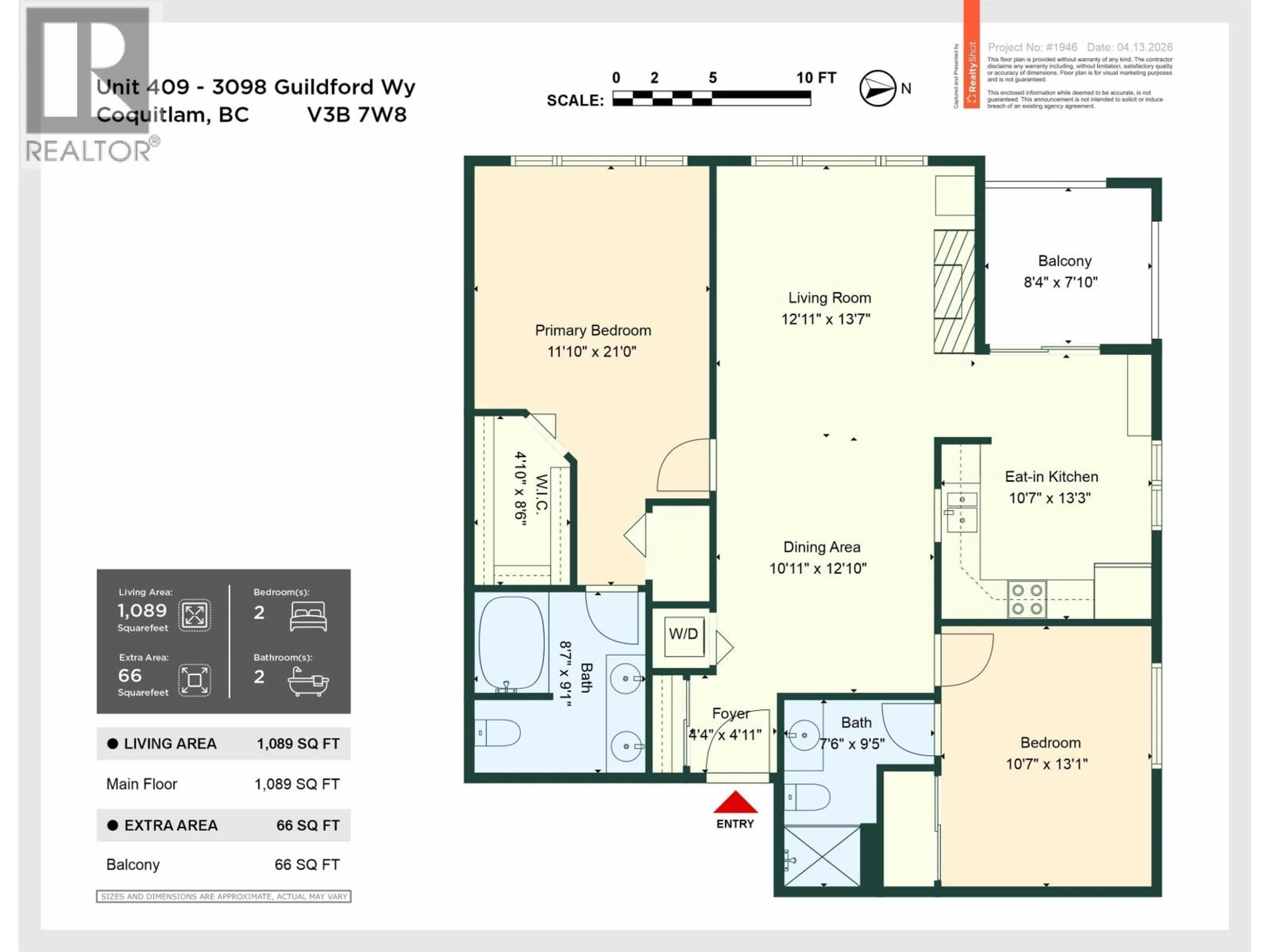 Floor plan for 409 - 3098 GUILDFORD WAY, Coquitlam British Columbia V3B7W8