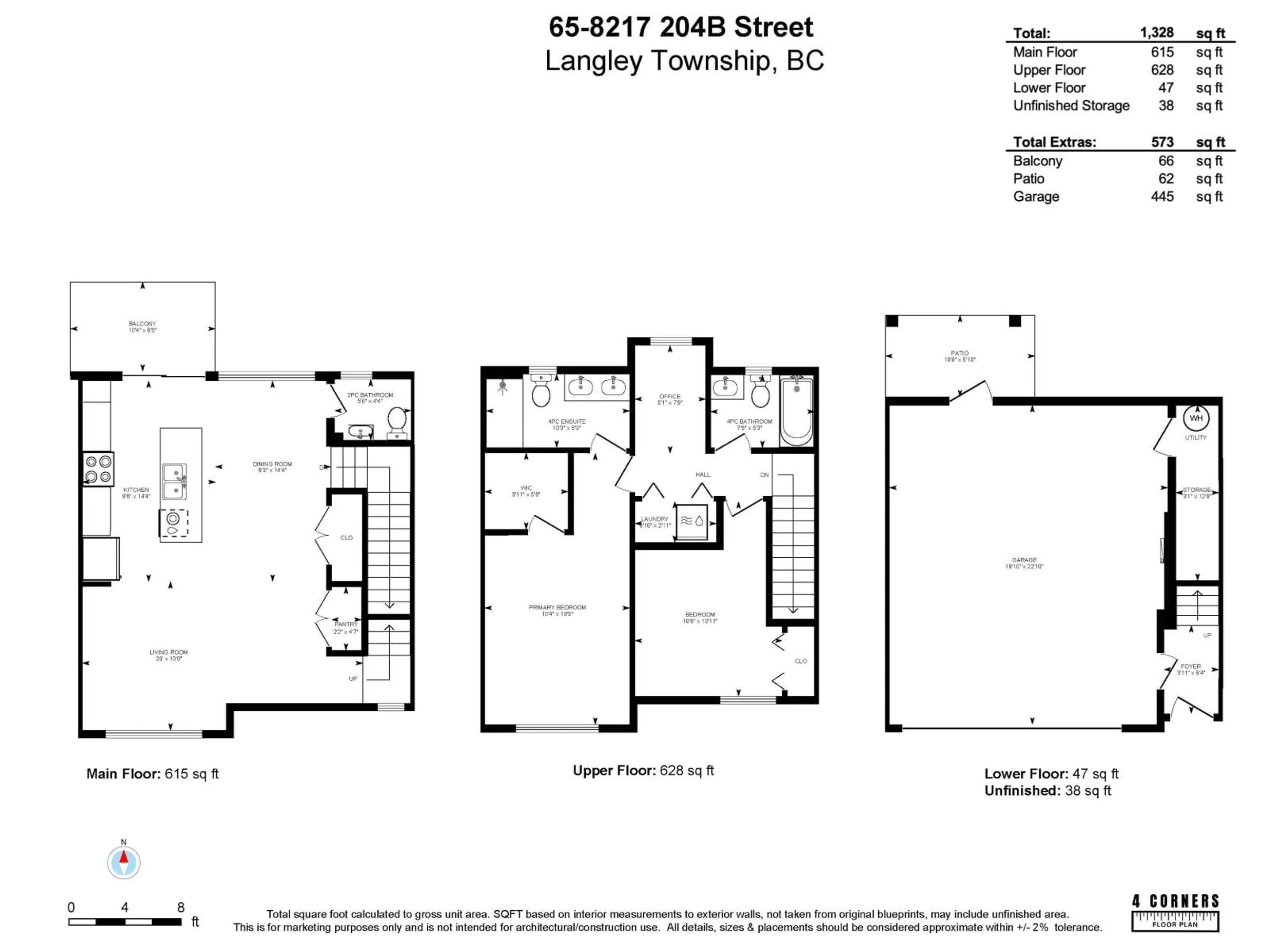 Floor plan for 65 - 8217 204B STREET, Langley British Columbia V2Y0V6