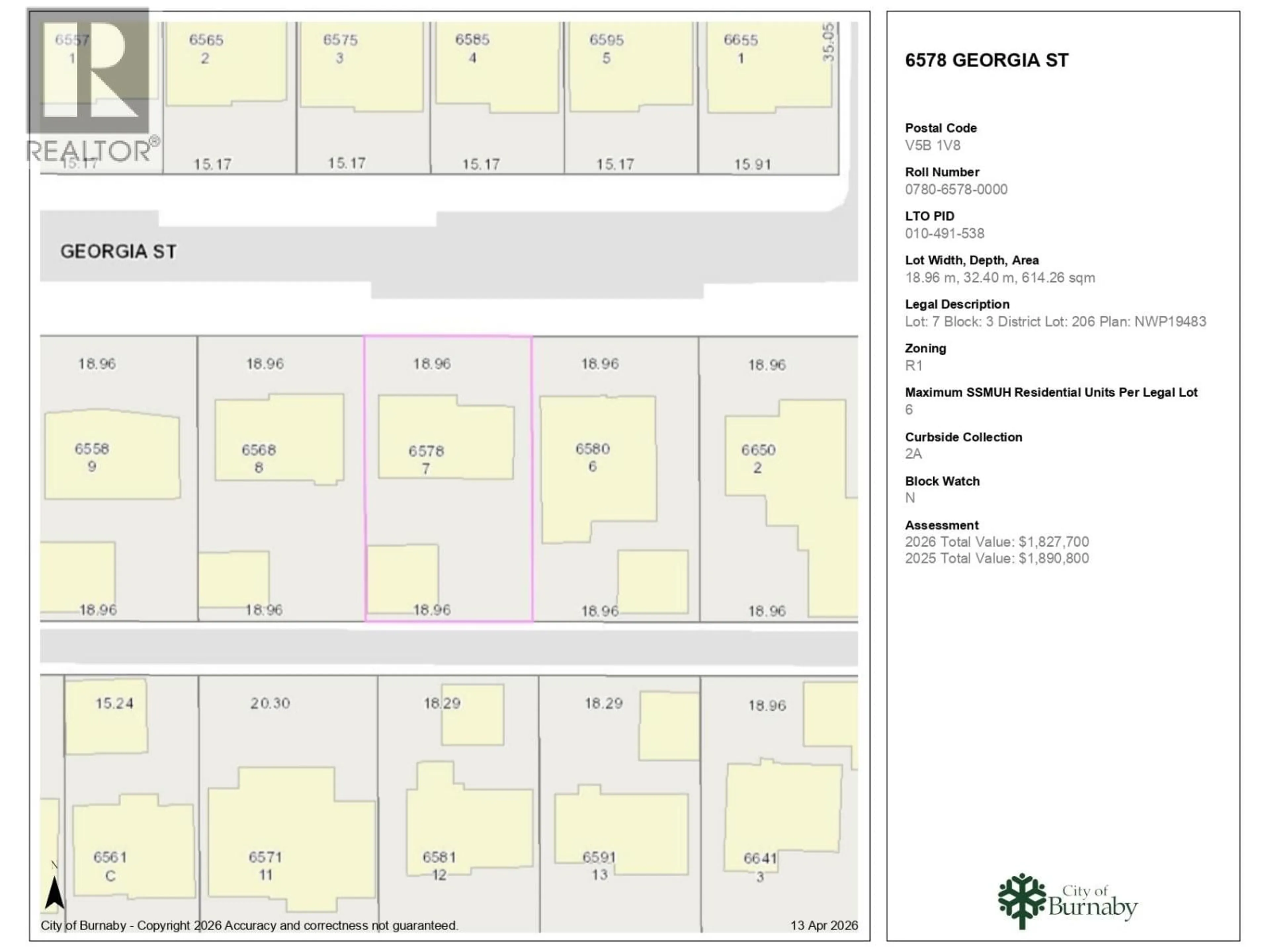Floor plan for 6578 GEORGIA STREET, Burnaby British Columbia V5B1V8