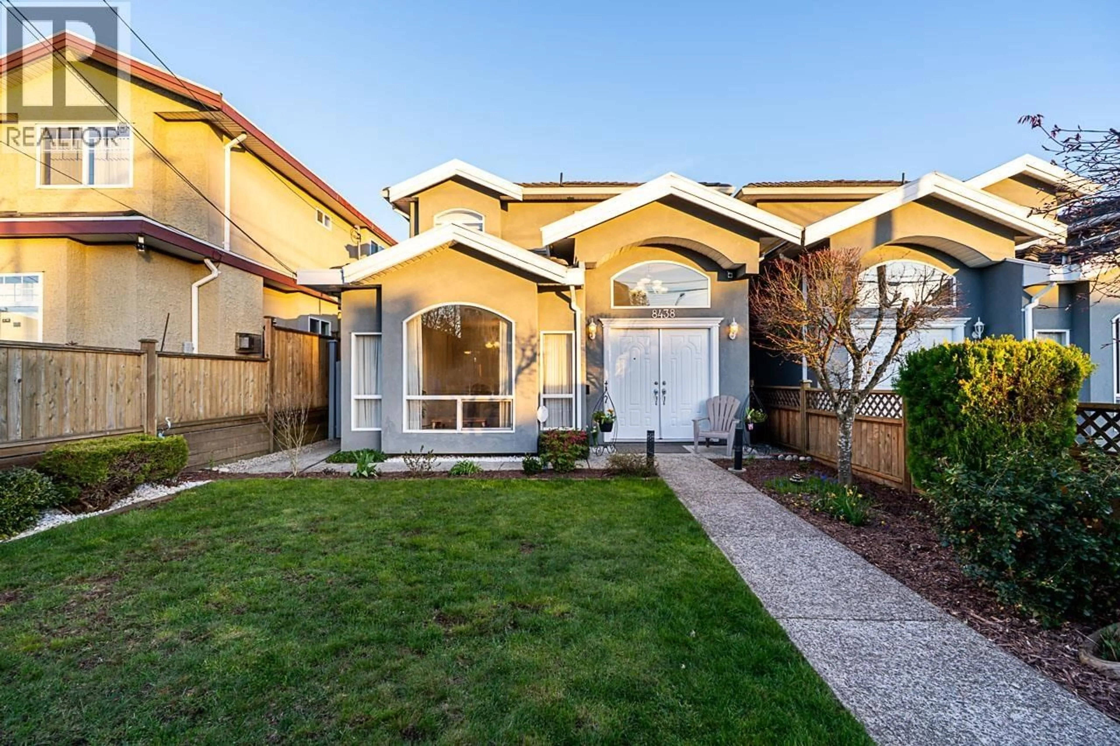 Home with vinyl exterior material, street for 8438 14TH AVENUE, Burnaby British Columbia V3N2C4