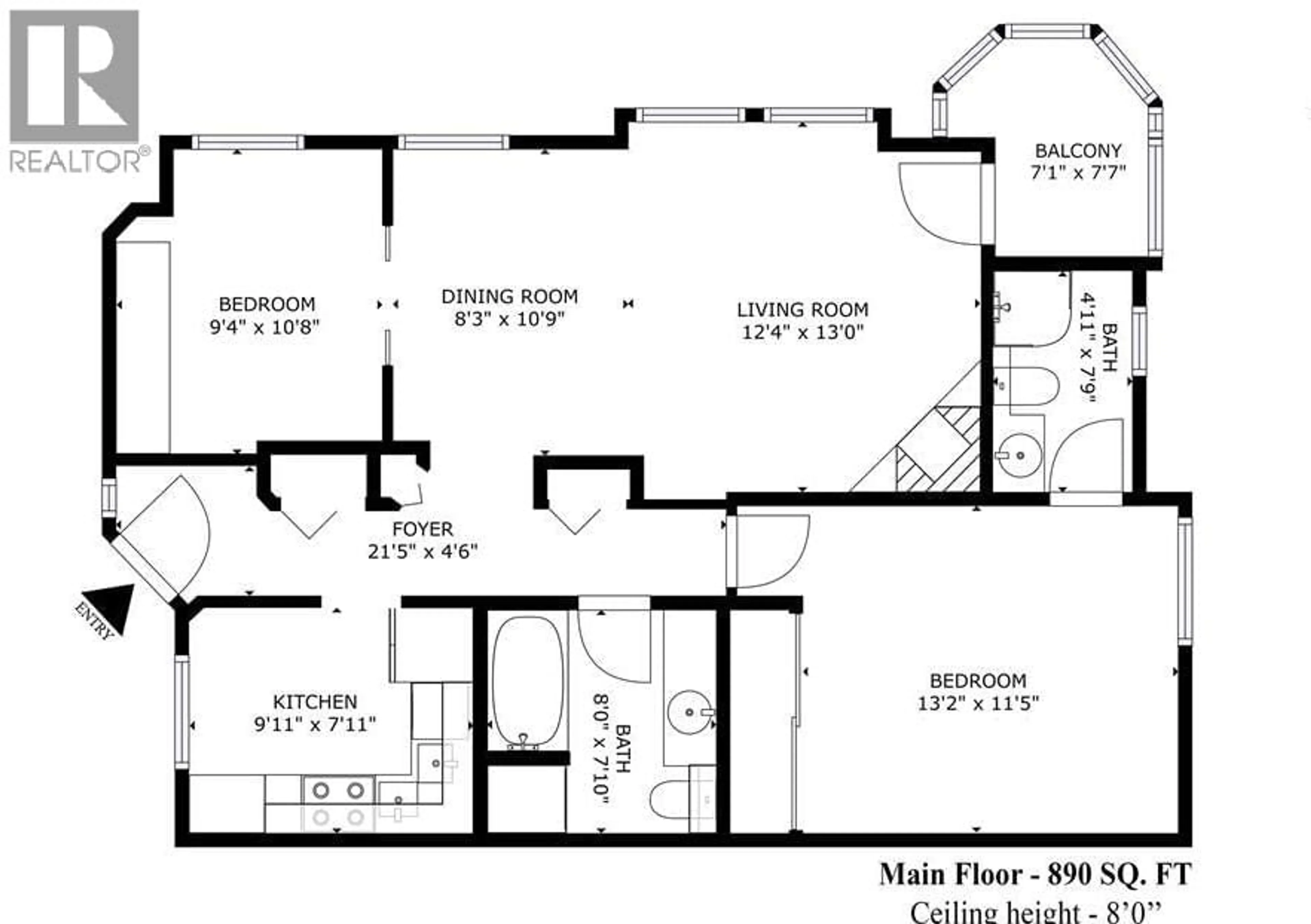 Floor plan for 201 - 4688 10TH AVENUE, Vancouver British Columbia V6R2J5