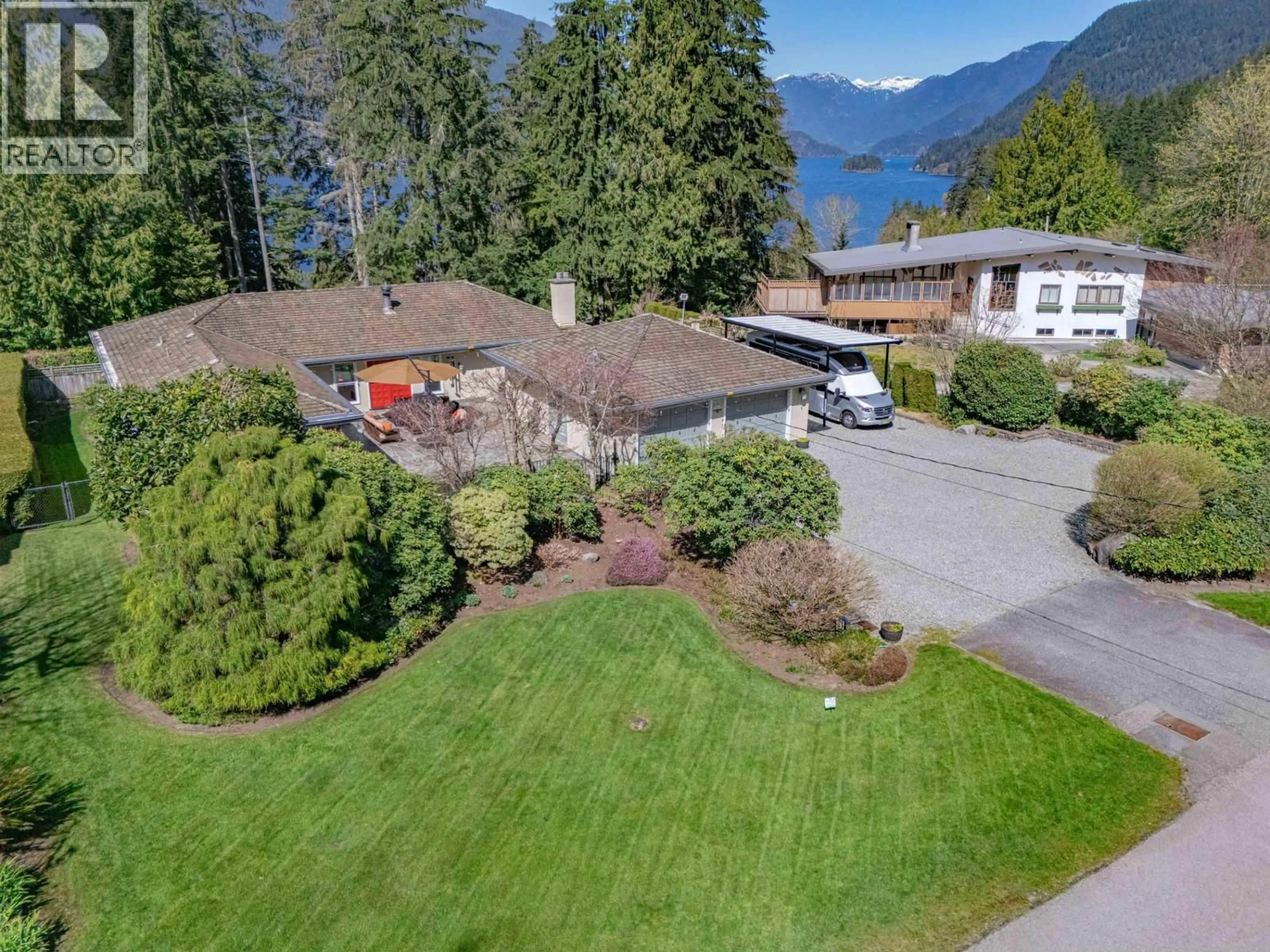 A pic from outside/outdoor area/front of a property/back of a property/a pic from drone, water/lake/river/ocean view for 3535 MAIN AVENUE, Belcarra British Columbia V3H4R2