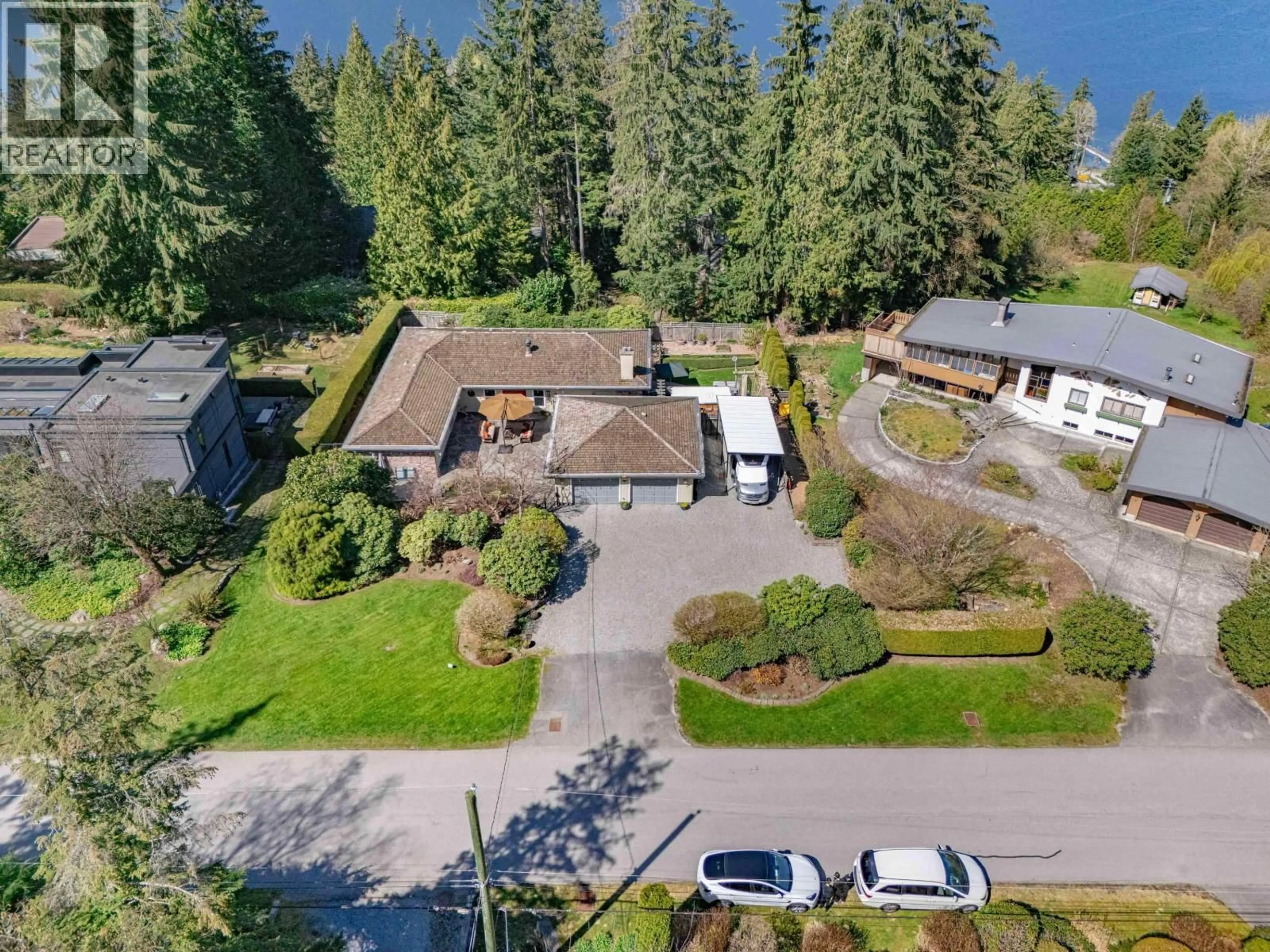 A pic from outside/outdoor area/front of a property/back of a property/a pic from drone, water/lake/river/ocean view for 3535 MAIN AVENUE, Belcarra British Columbia V3H4R2