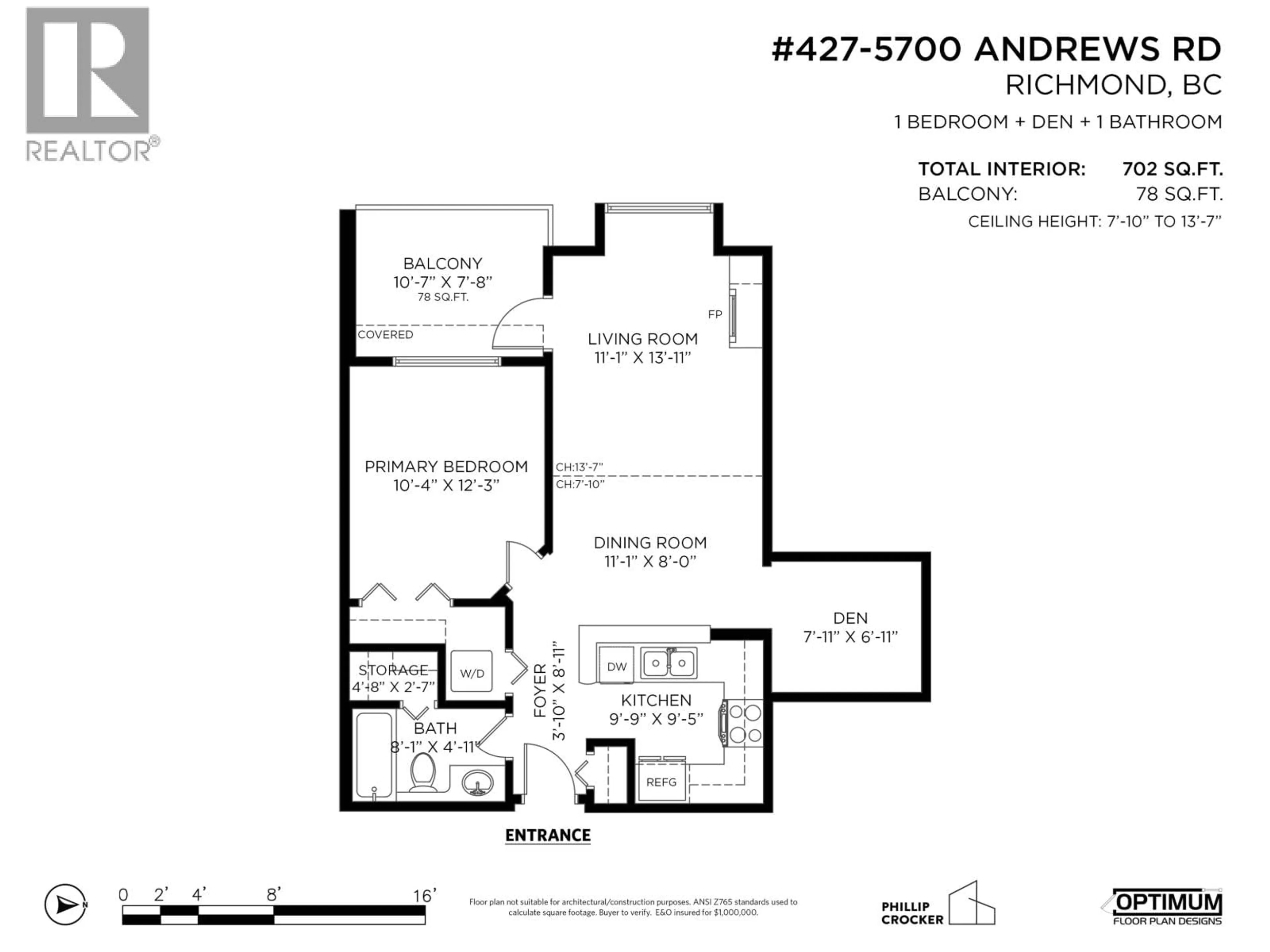 Floor plan for 427 - 5700 ANDREWS ROAD, Richmond British Columbia V7E6N7
