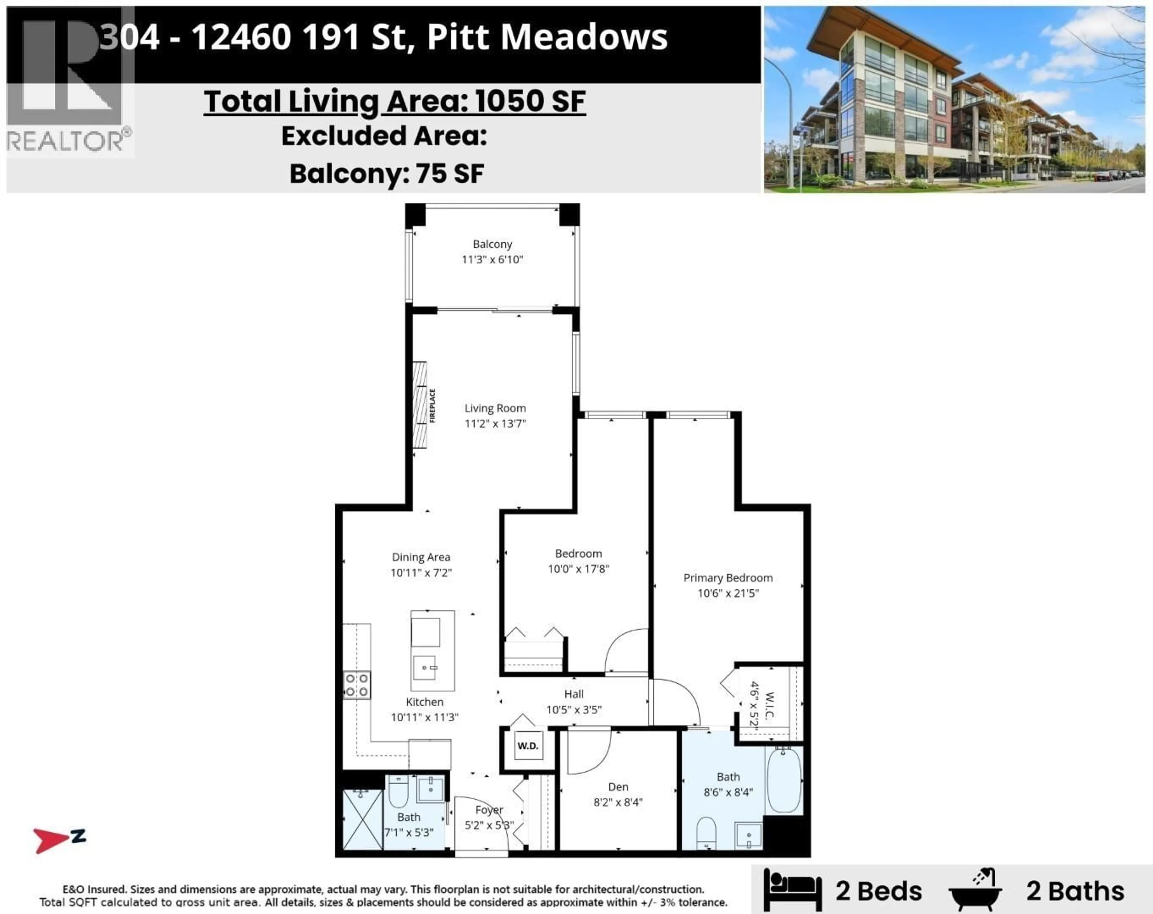 Floor plan for 304 - 12460 191 STREET, Pitt Meadows British Columbia V3Y2J2