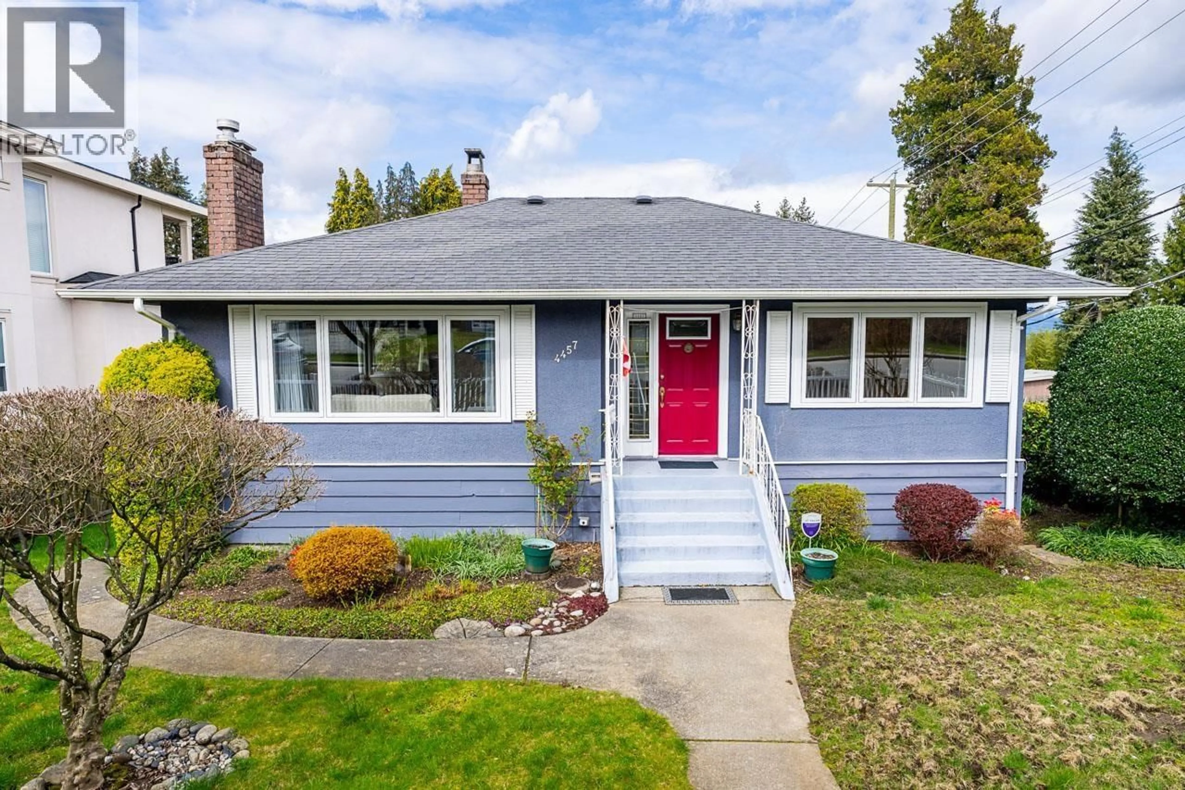 Home with vinyl exterior material, street for 4457 BURKE STREET, Burnaby British Columbia V5H1C1