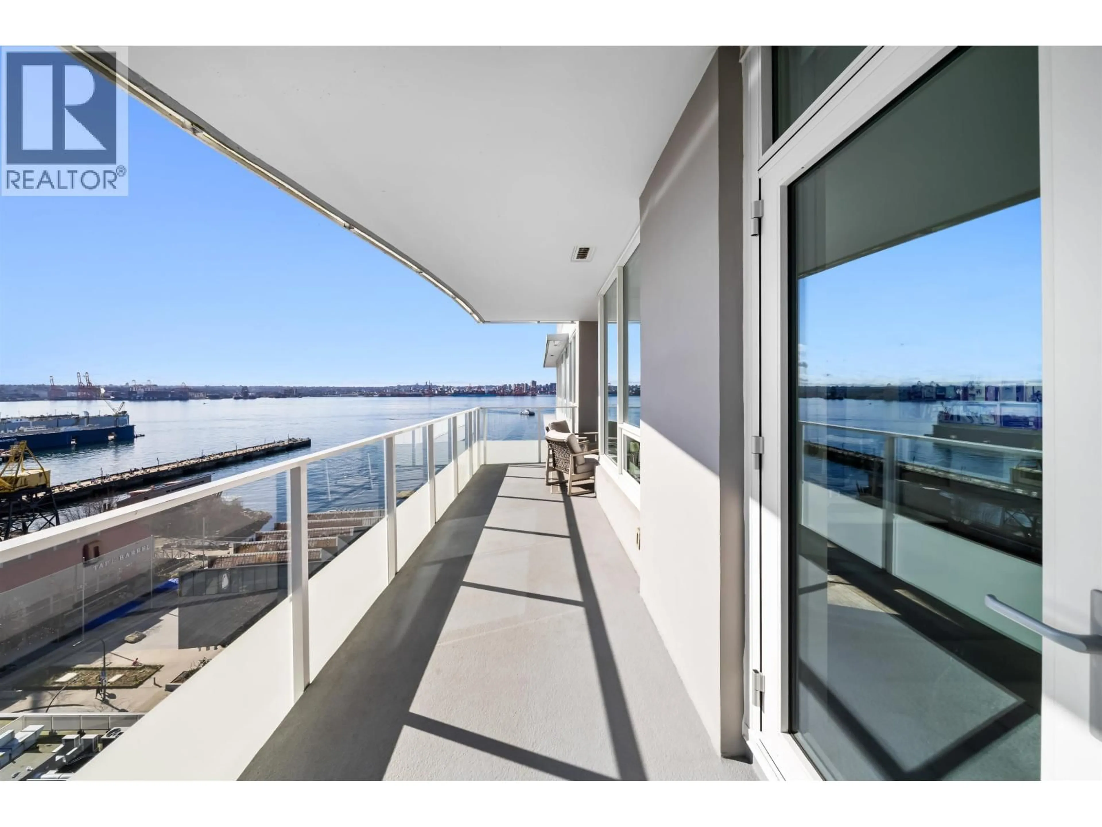 Balcony in the apartment, water/lake/river/ocean view for 1210 - 118 CARRIE CATES COURT, North Vancouver British Columbia V7L0B2