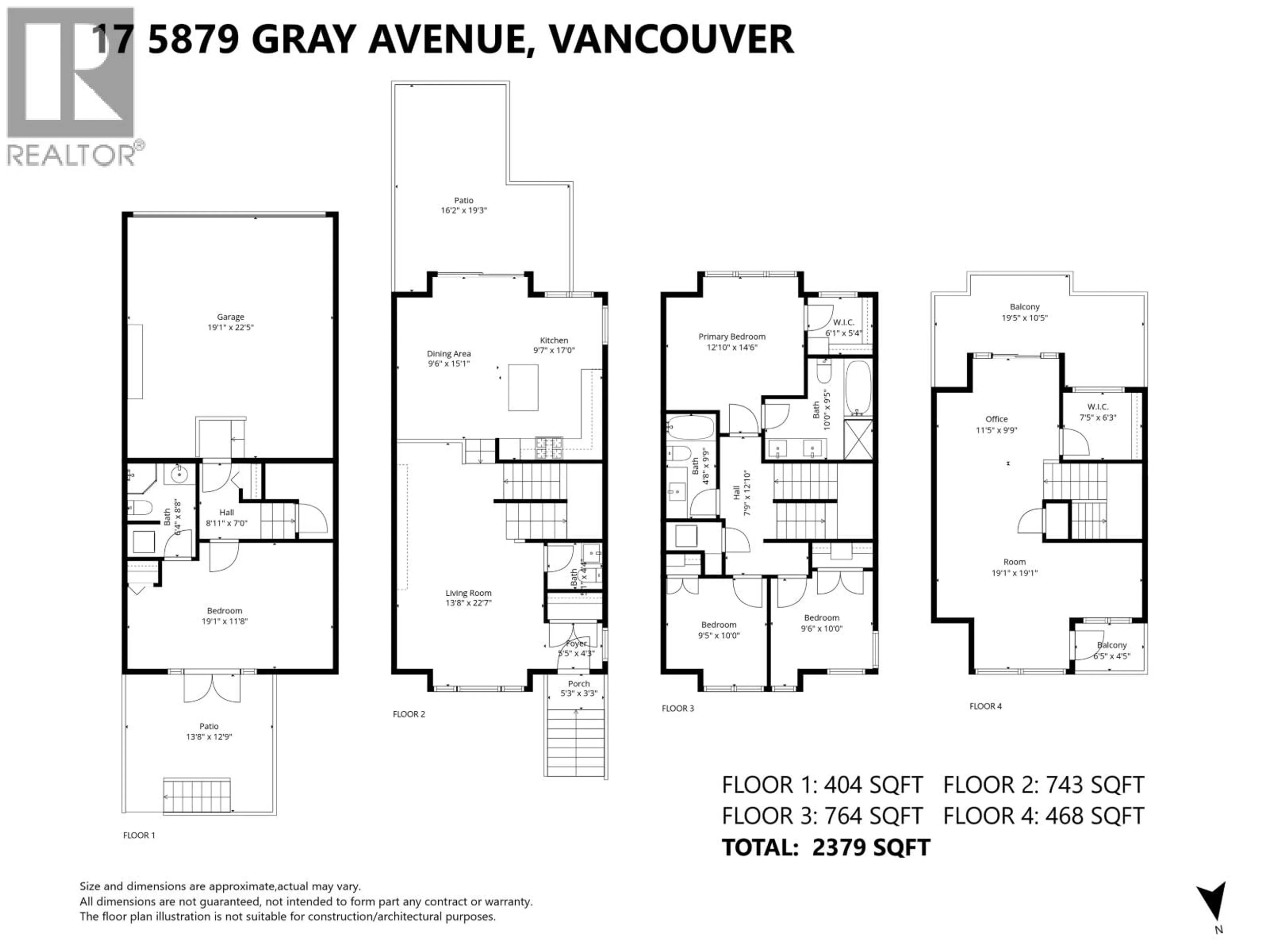Floor plan for 17 - 5879 GRAY AVENUE, Vancouver British Columbia V6S0A9