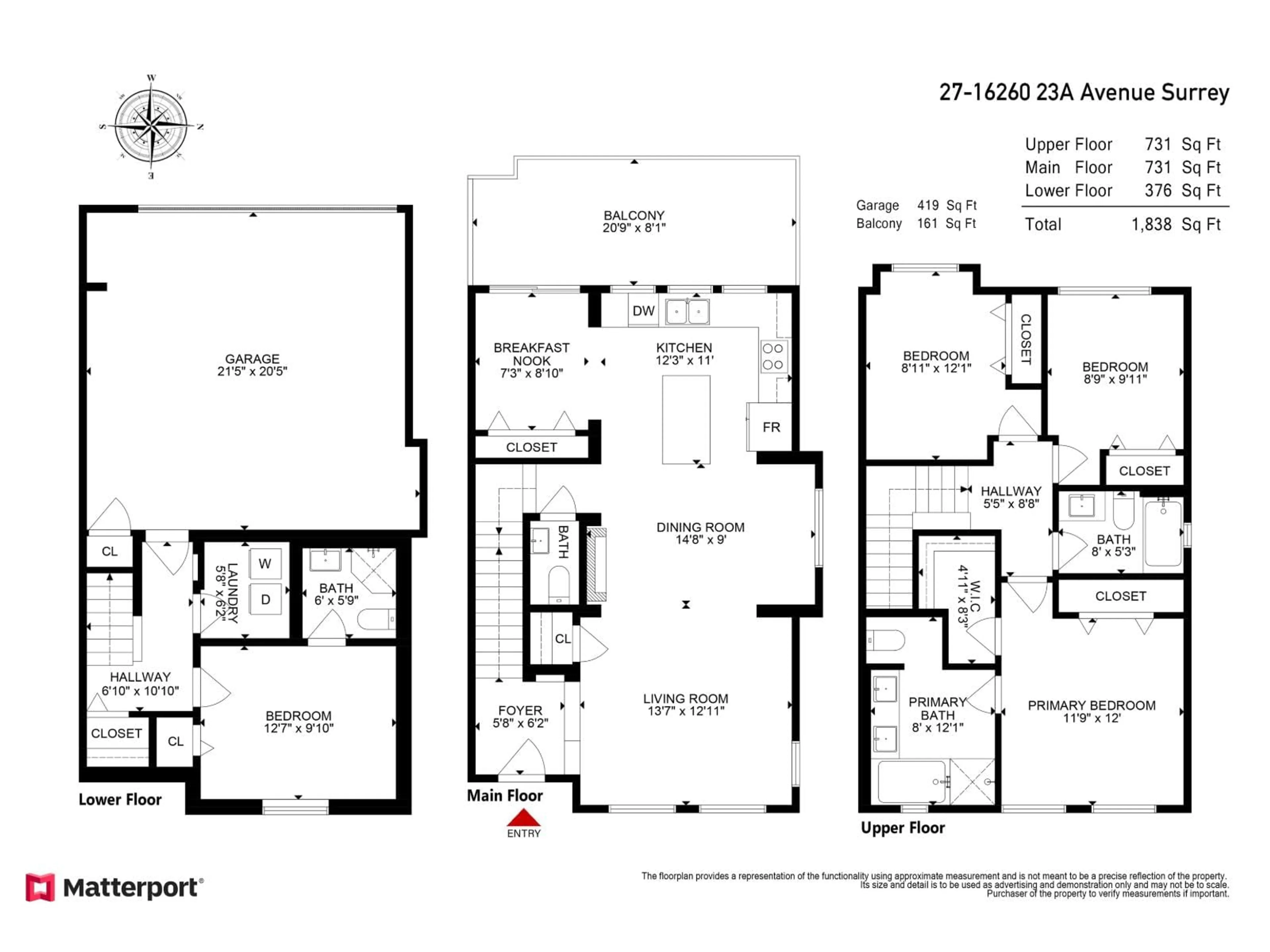 Floor plan for 27 - 16260 23A AVENUE, Surrey British Columbia V3Z0P7